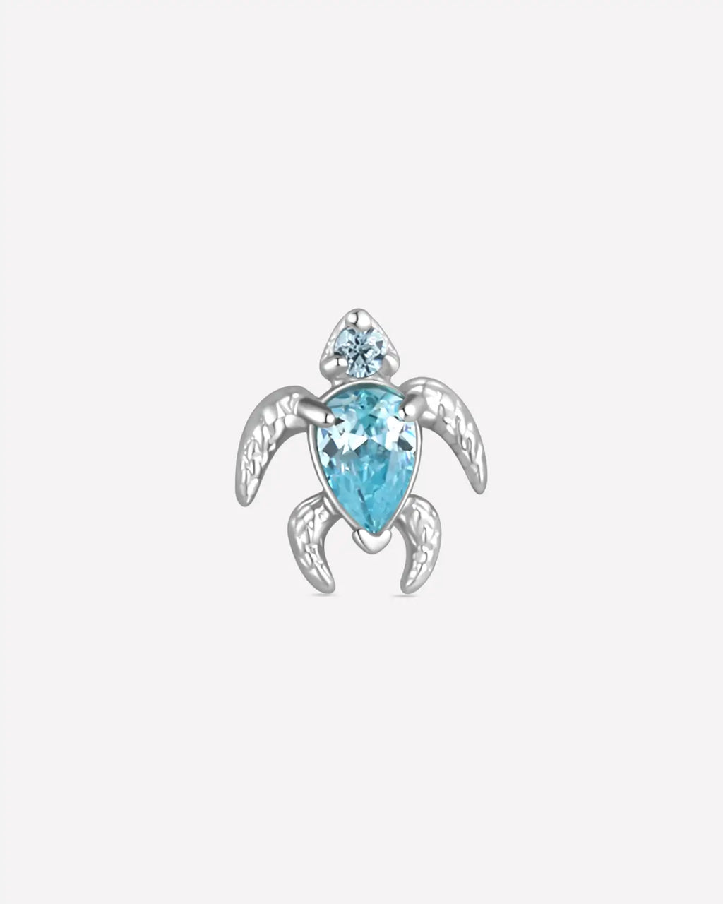 Sea Turtle Zircon Flatback Stud
