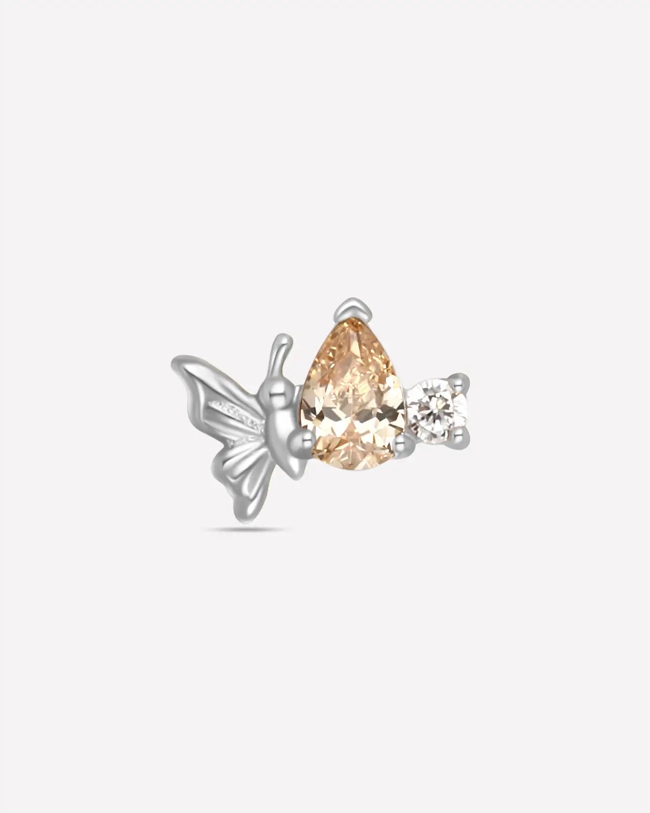 Butterfly Pear-Cut Zircon Flatback Stud