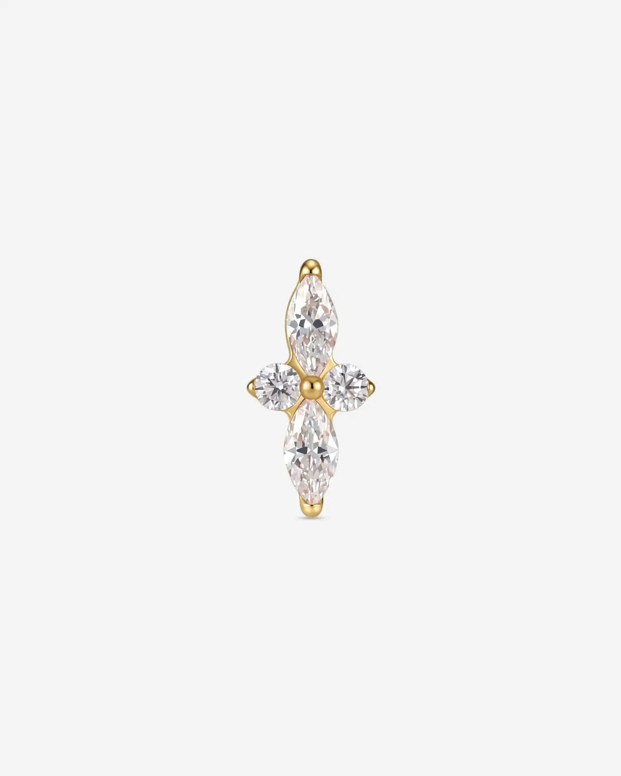 Marquise Duo Cluster Flatback Stud