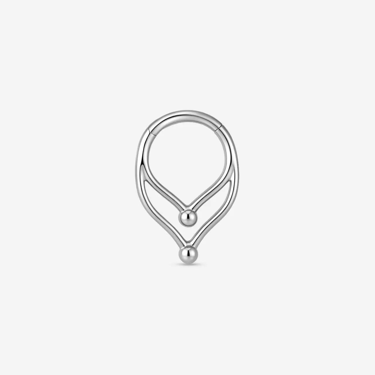 Velune Twin Bead Teardrop Clicker Ring