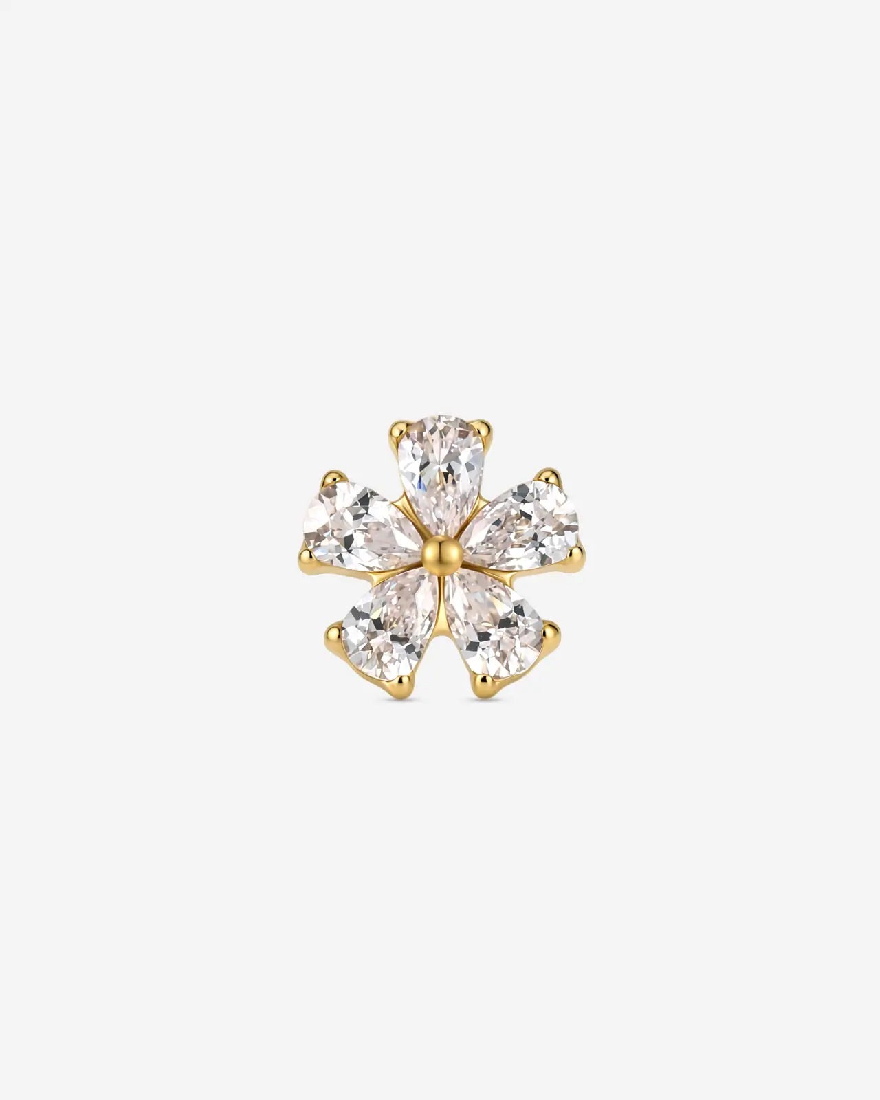 Pear Petal Blossom Flatback Stud