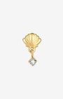 Seashell Drop Zircon Flatback Stud