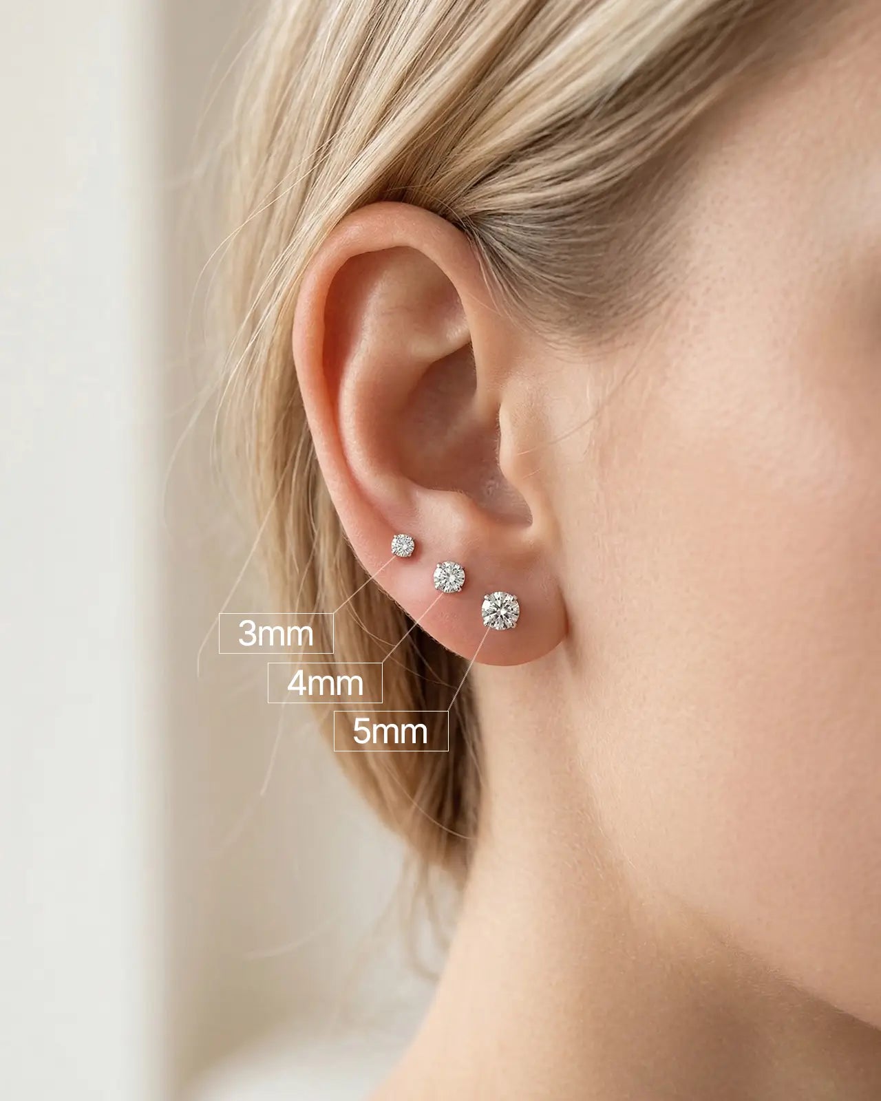 Brilliant Moissanite Solitaire Flatback Stud