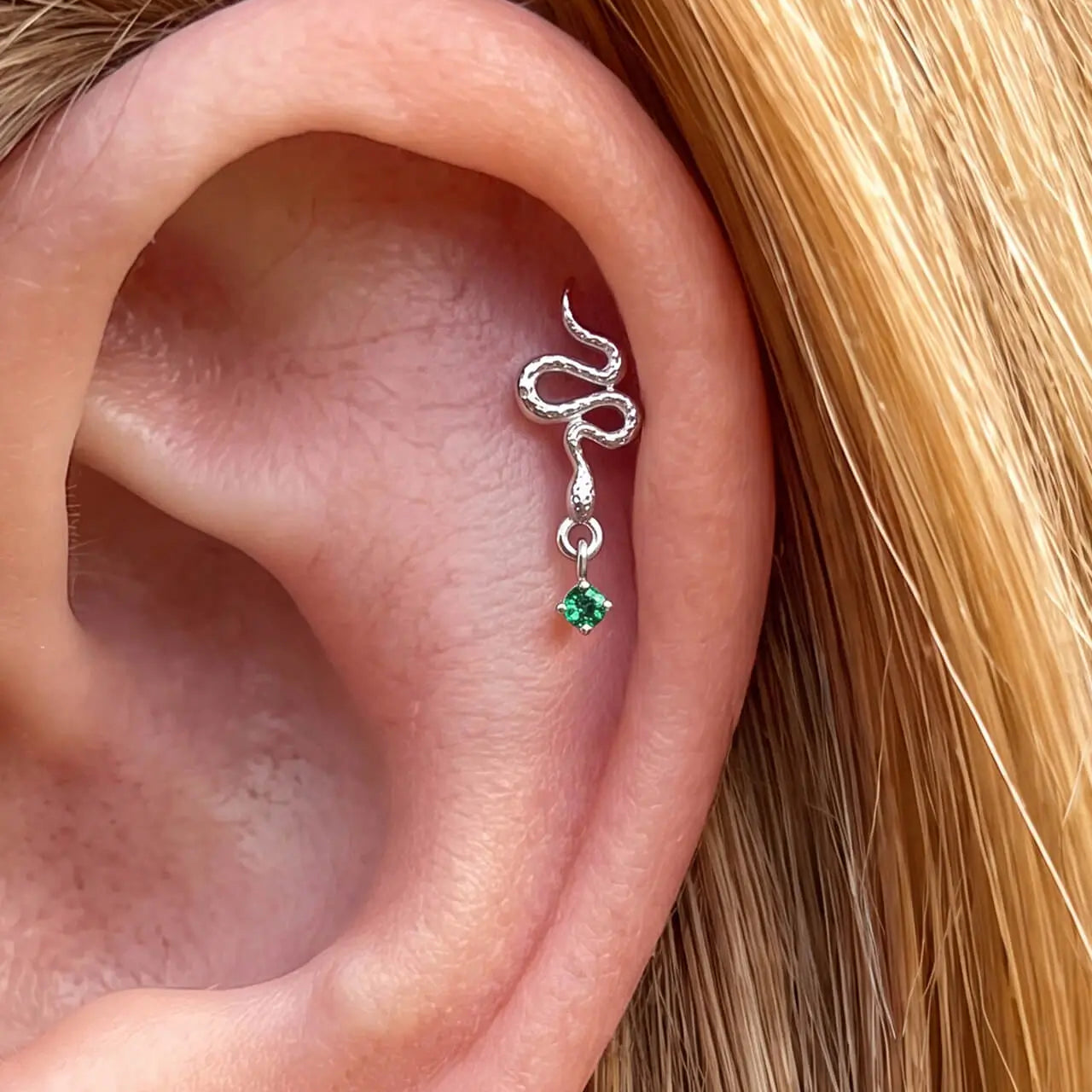 Serpent Drop Flatback Stud