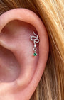 Serpent Drop Flatback Stud