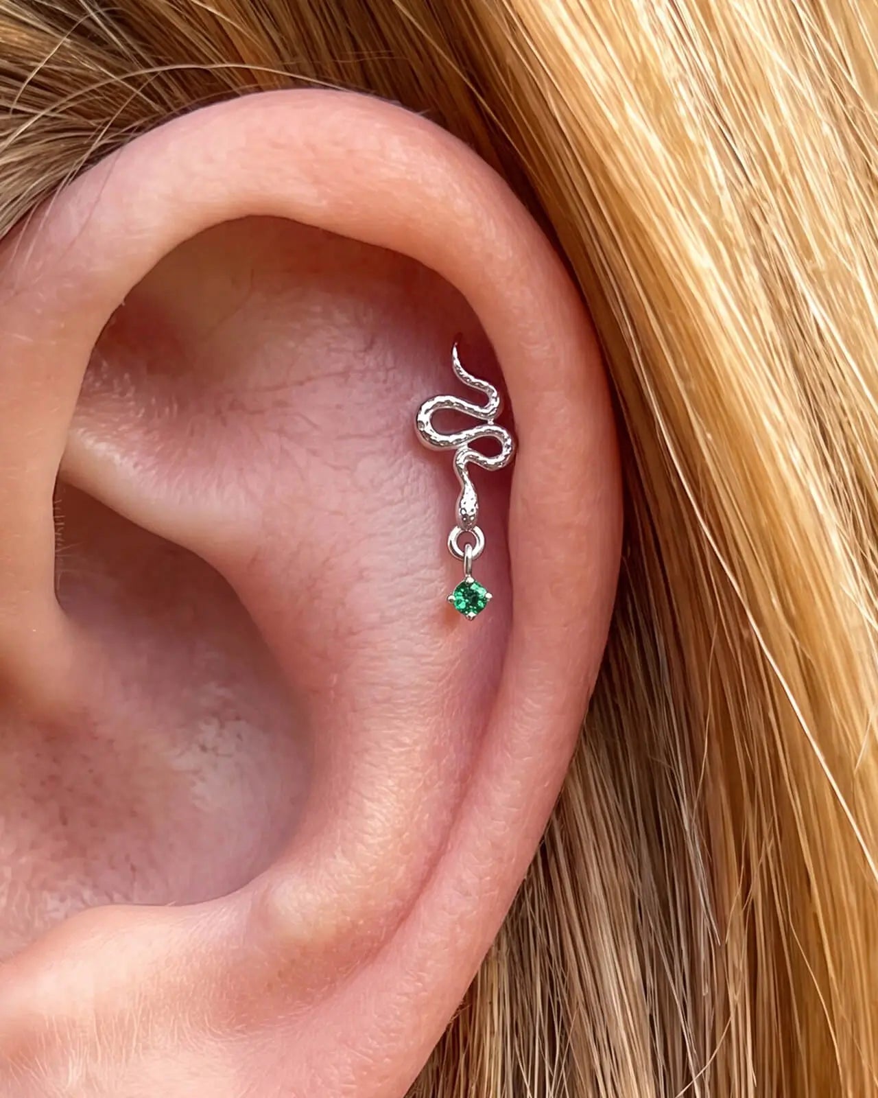 Serpent Drop Flatback Stud