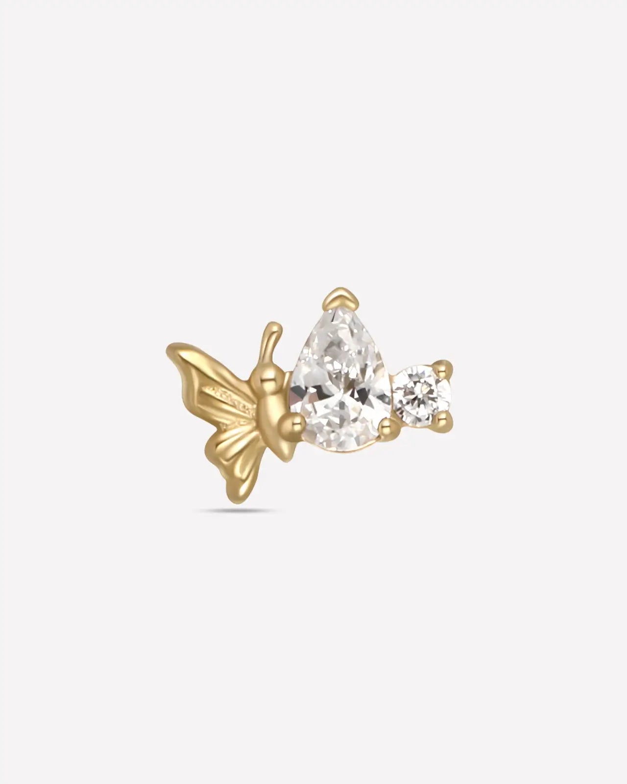 Butterfly Pear-Cut Zircon Flatback Stud