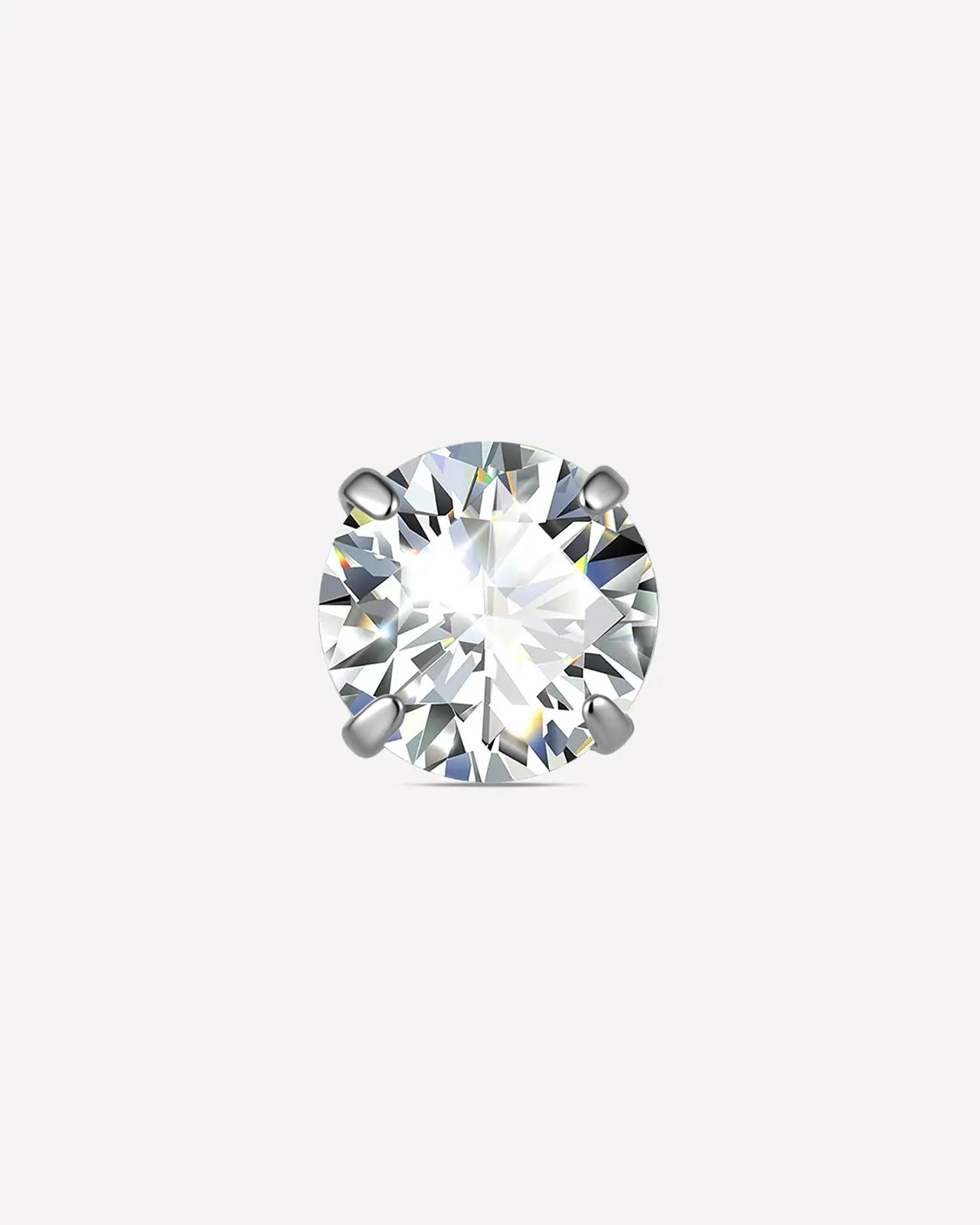 Brilliant Moissanite Solitaire Flatback Stud