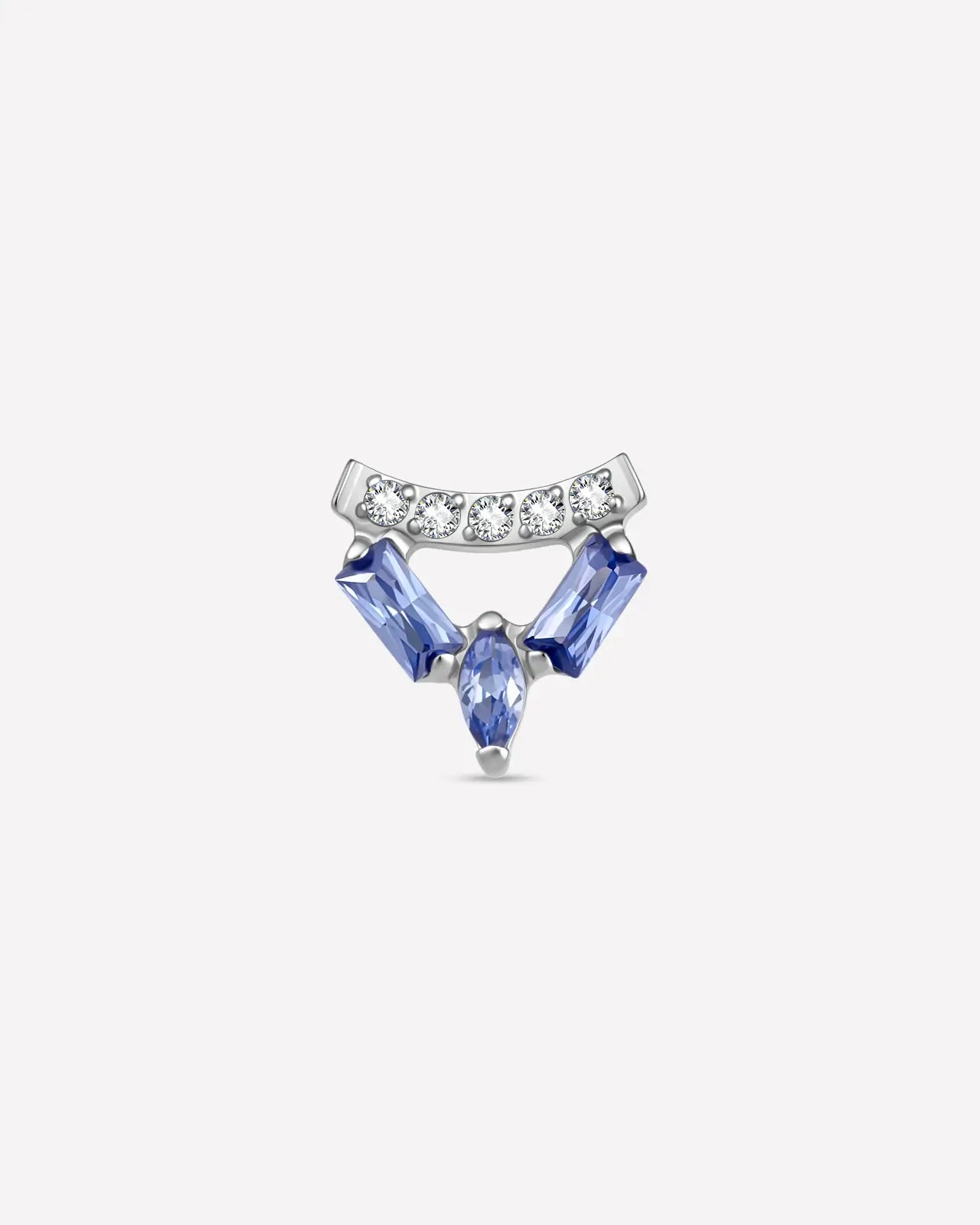 V-Crest Baguette Marquise Flatback Stud