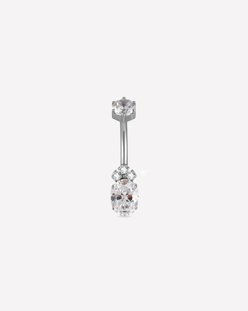 Regal Crown Oval Belly Button Ring