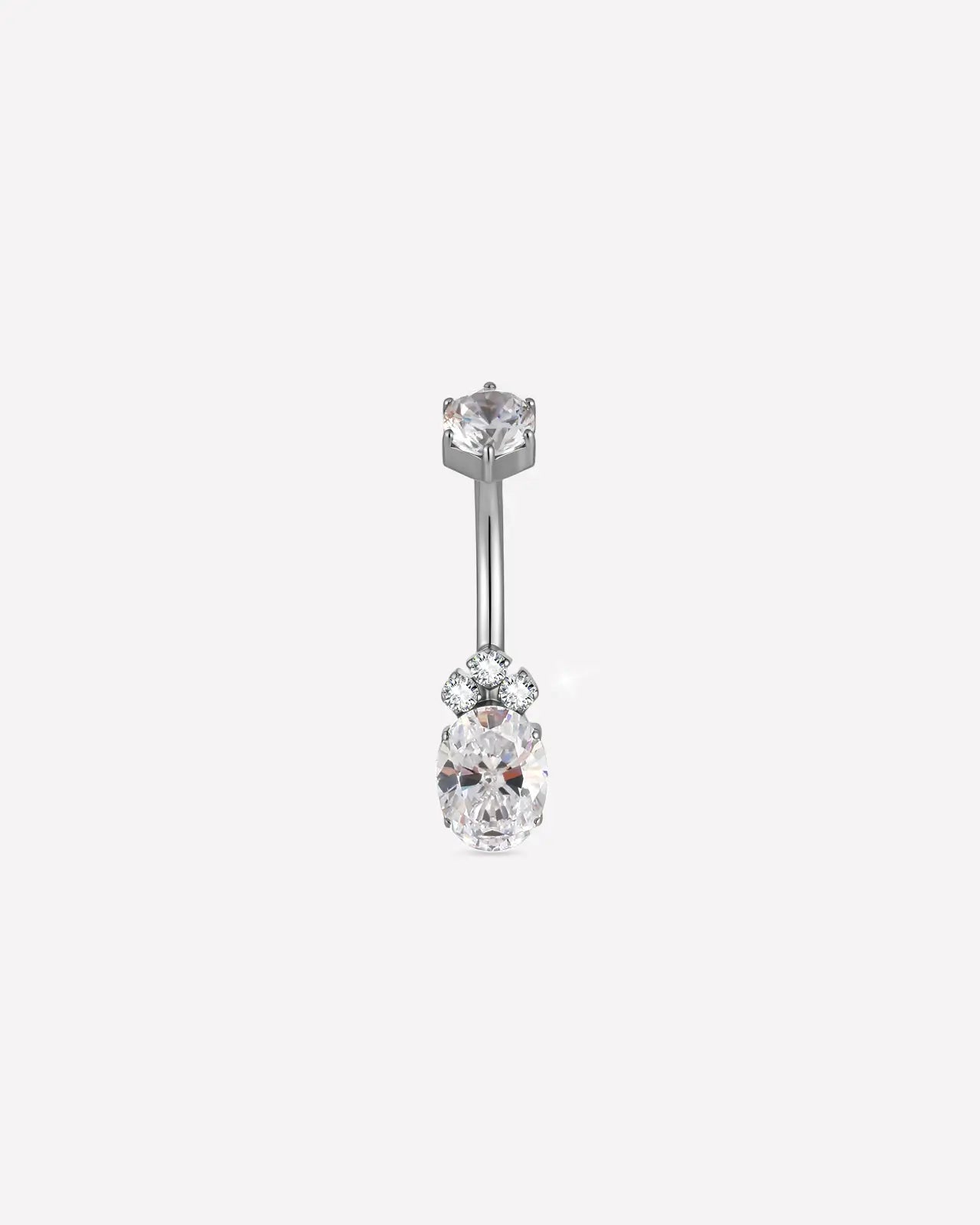 Regal Crown Oval Belly Button Ring