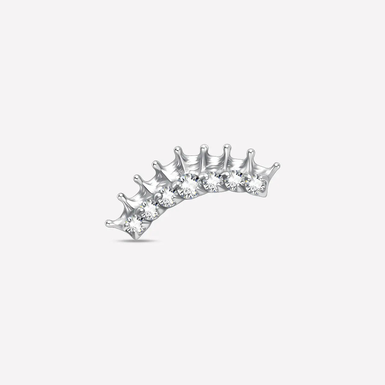 Crowned Crescent Flatback Stud