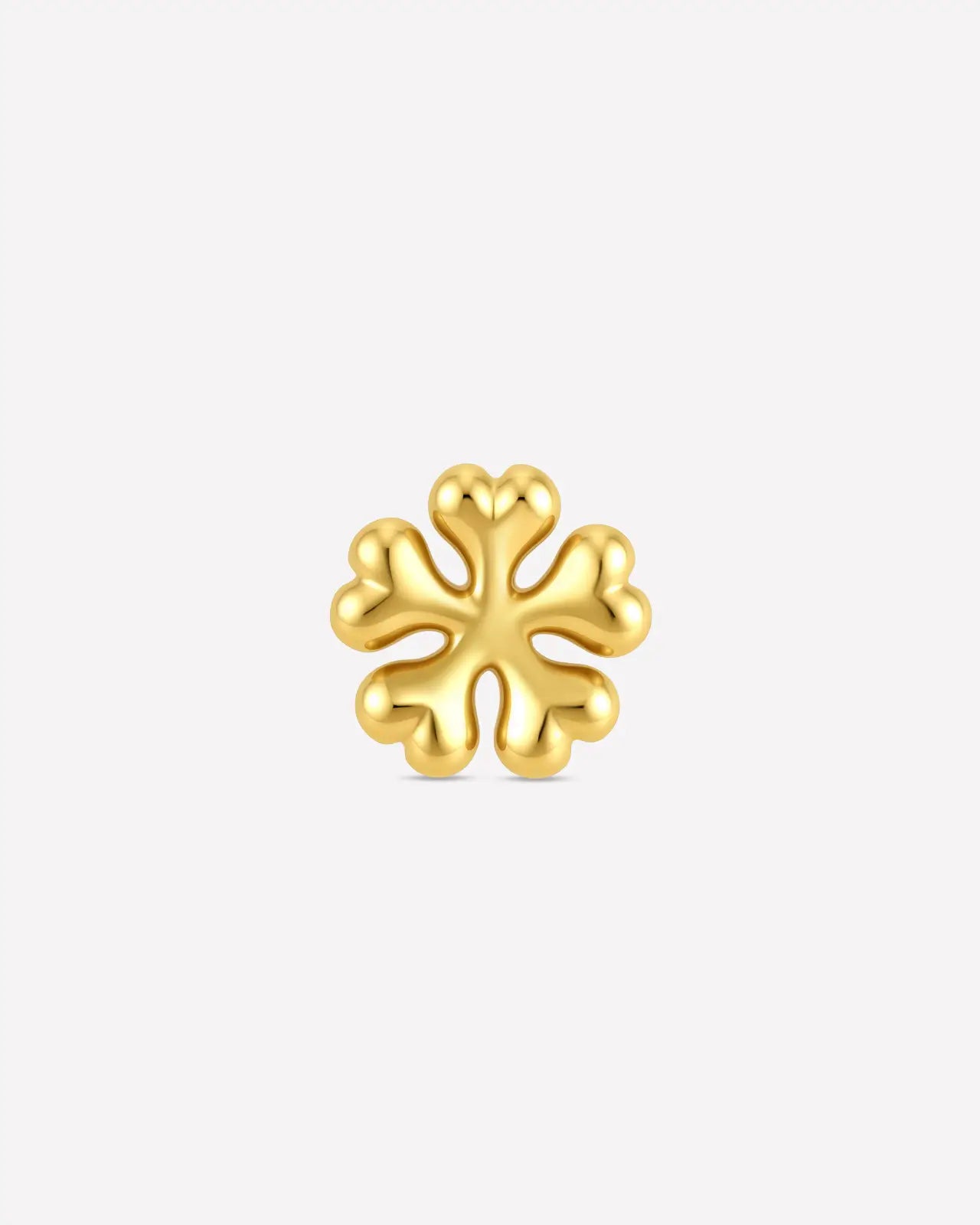 Polished Snowflake Flatback Stud
