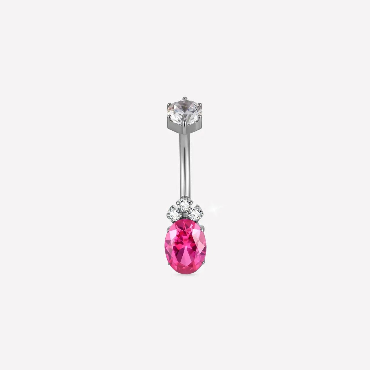 Regal Crown Oval Belly Button Ring