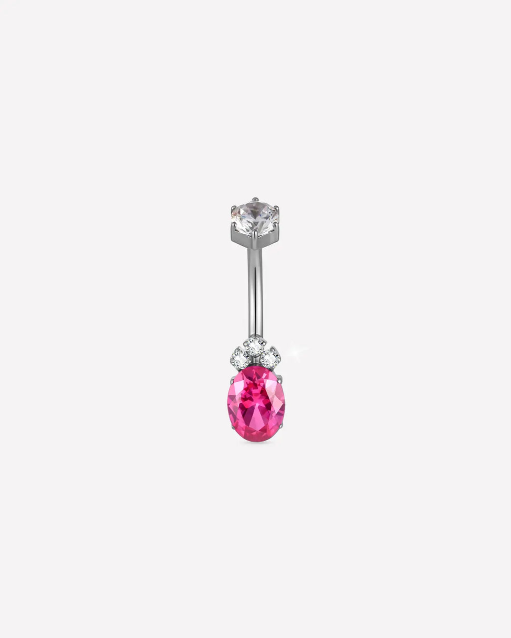 Regal Crown Oval Belly Button Ring