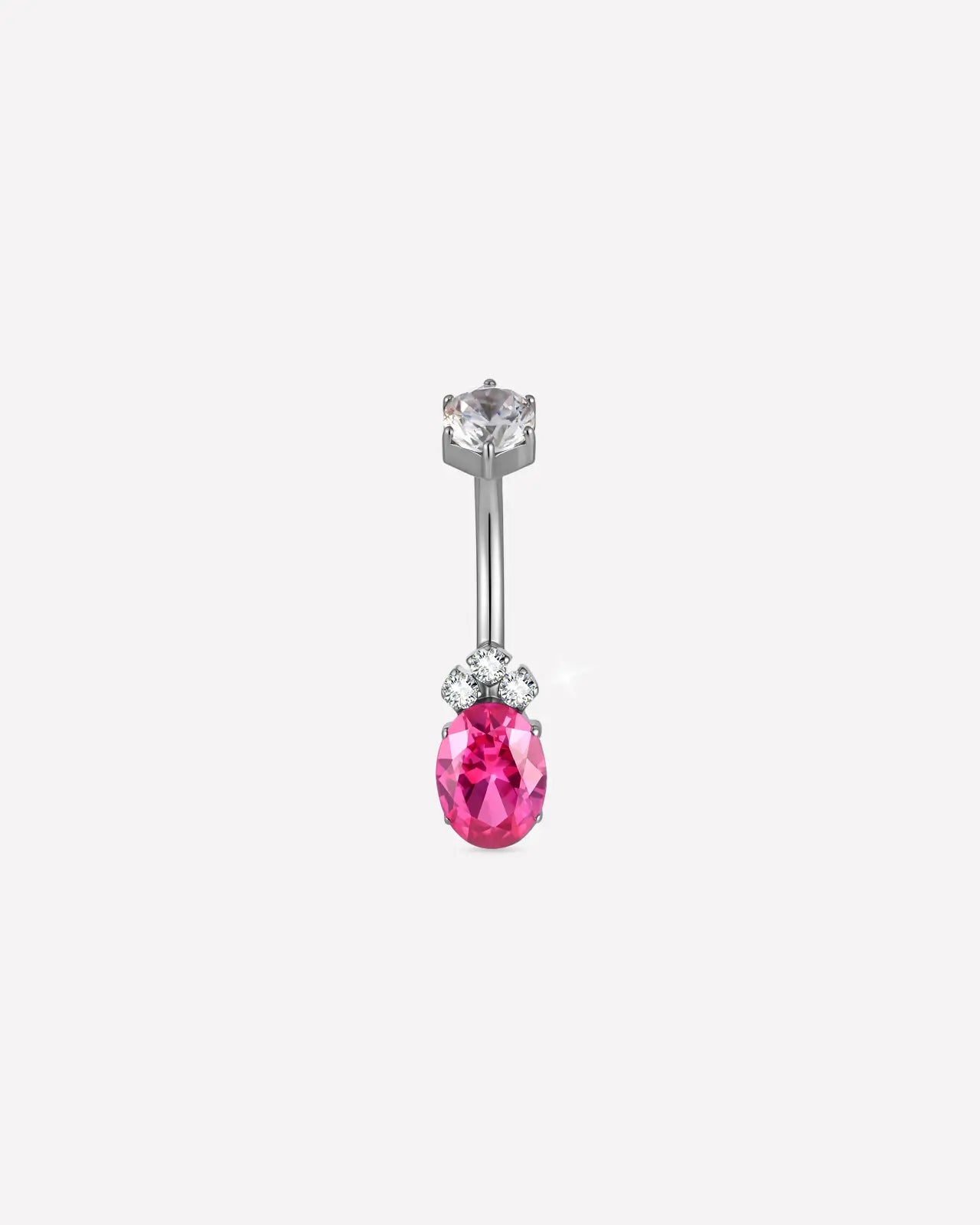 Regal Crown Oval Belly Button Ring