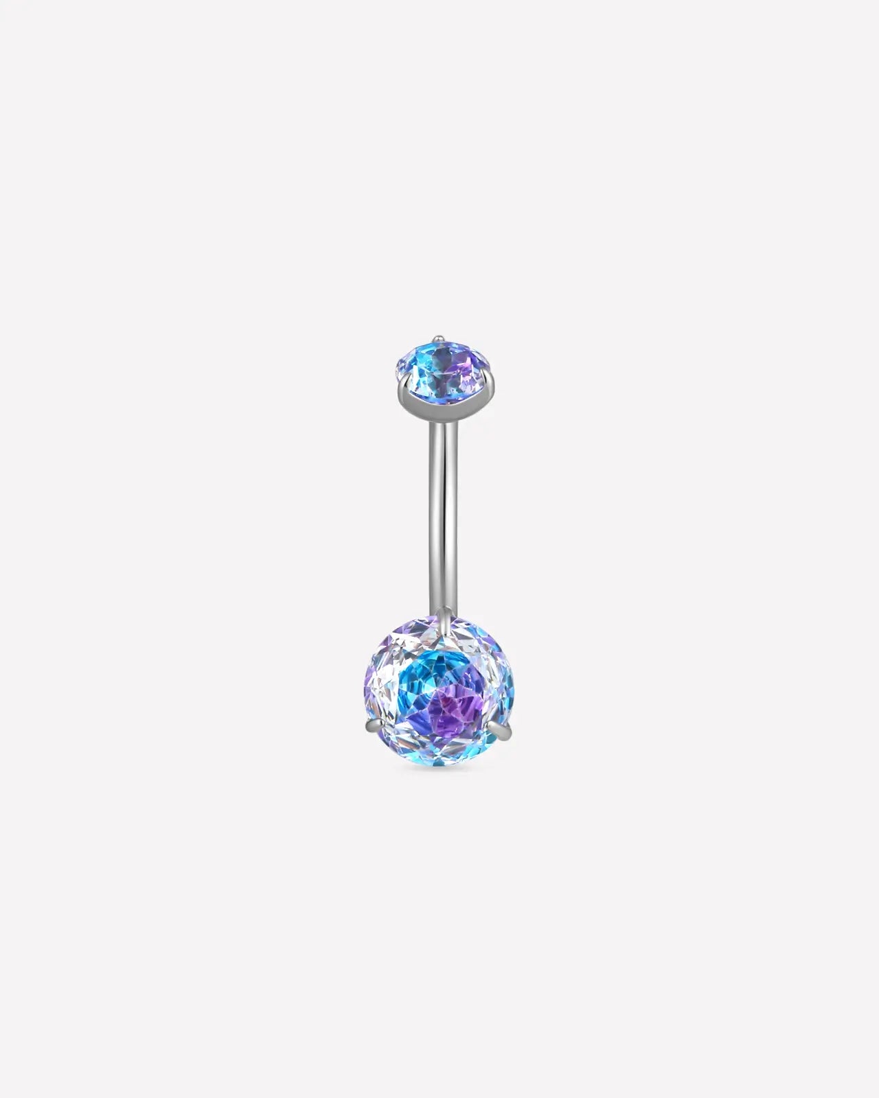 Rose-Cut Duo Zirconia Belly Button Ring
