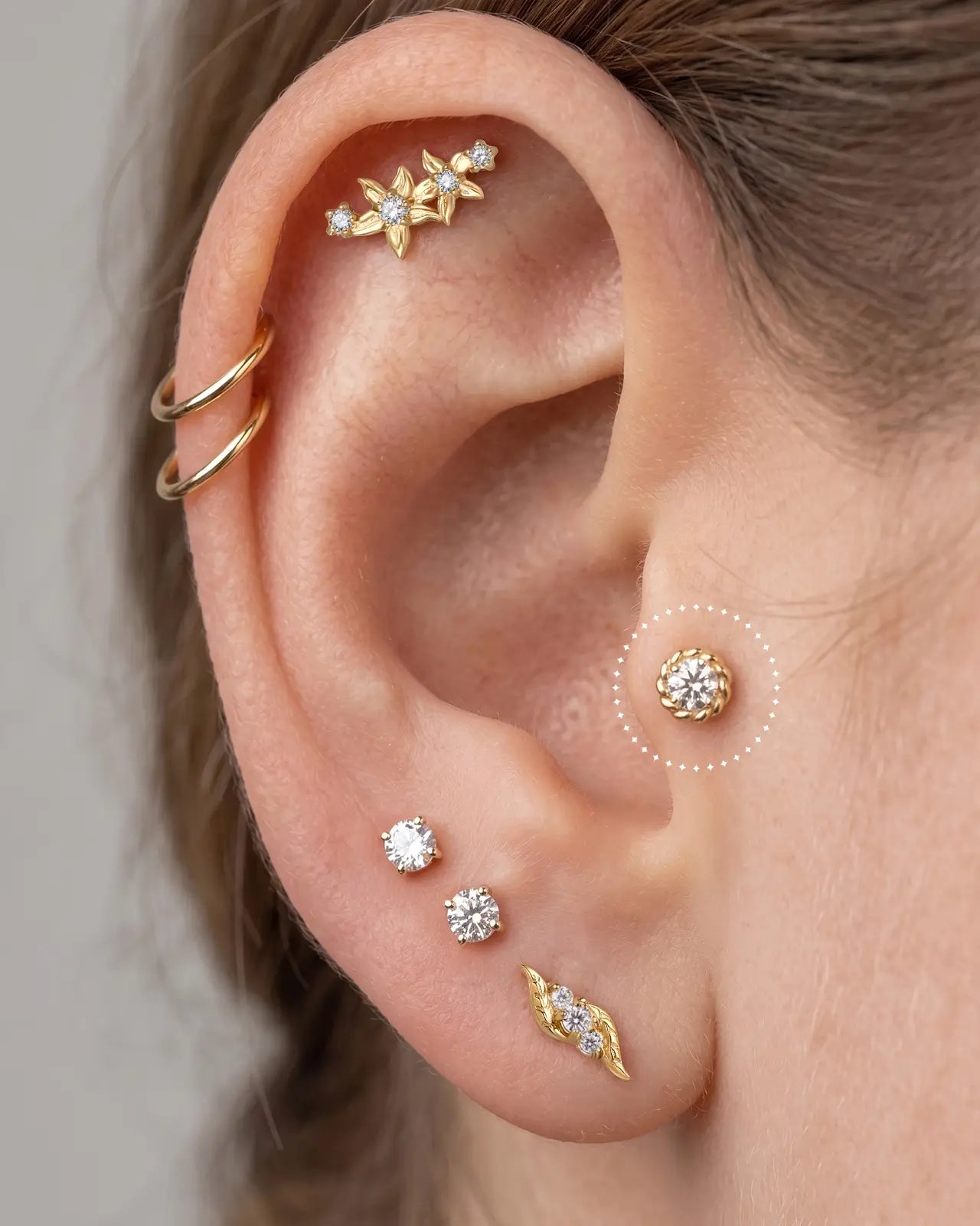 Braided Halo Flatback Stud