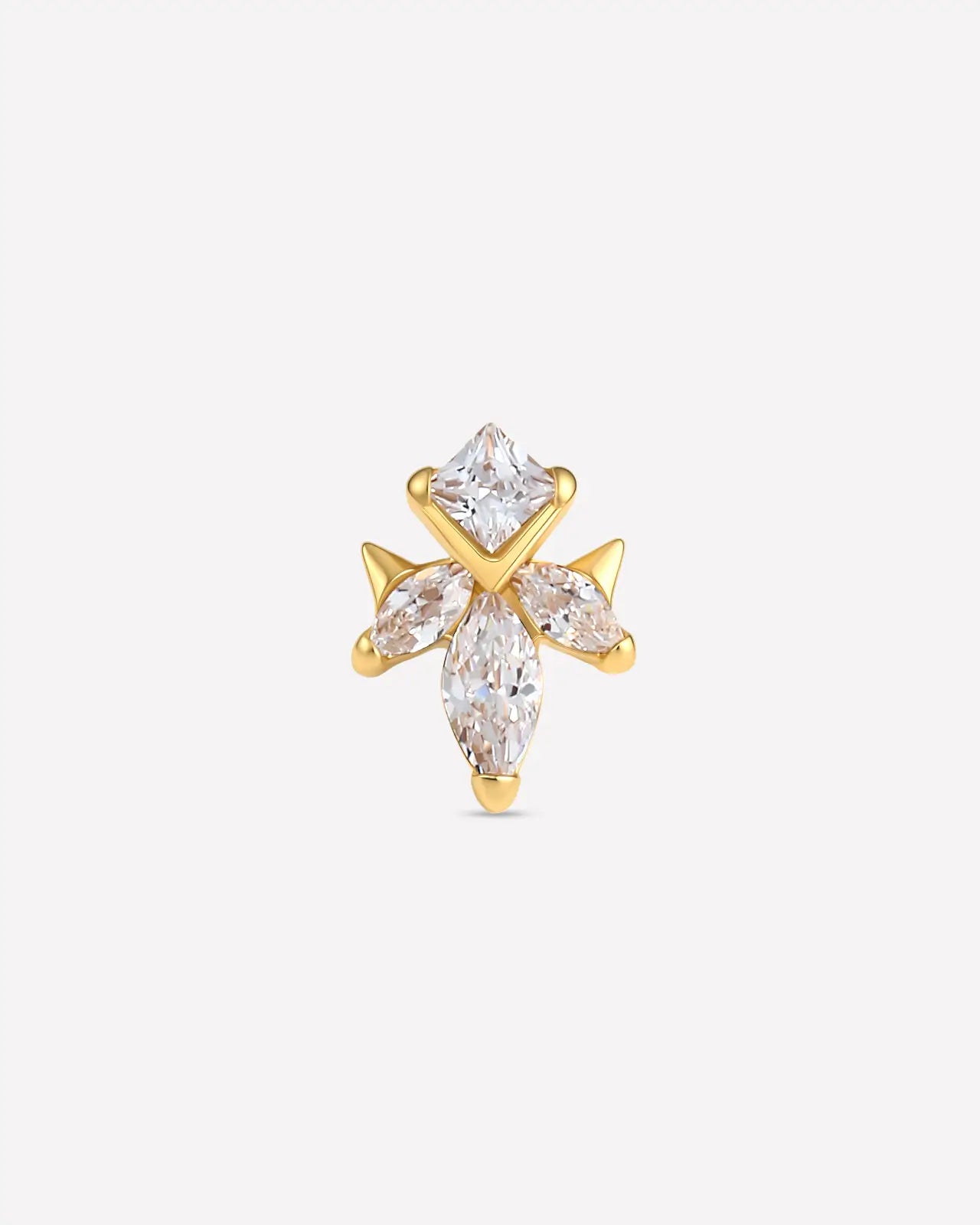 Marquise Leaf Cluster Flatback Stud