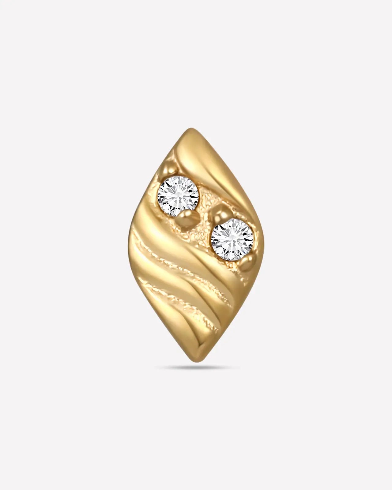 Twin Azure Leaf Flatback Stud