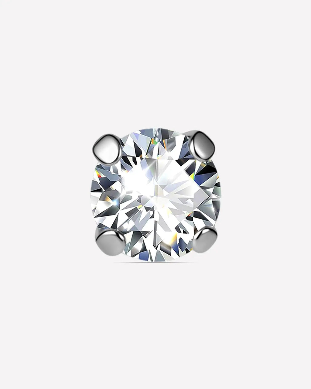 Brilliant Moissanite Solitaire Flatback Stud