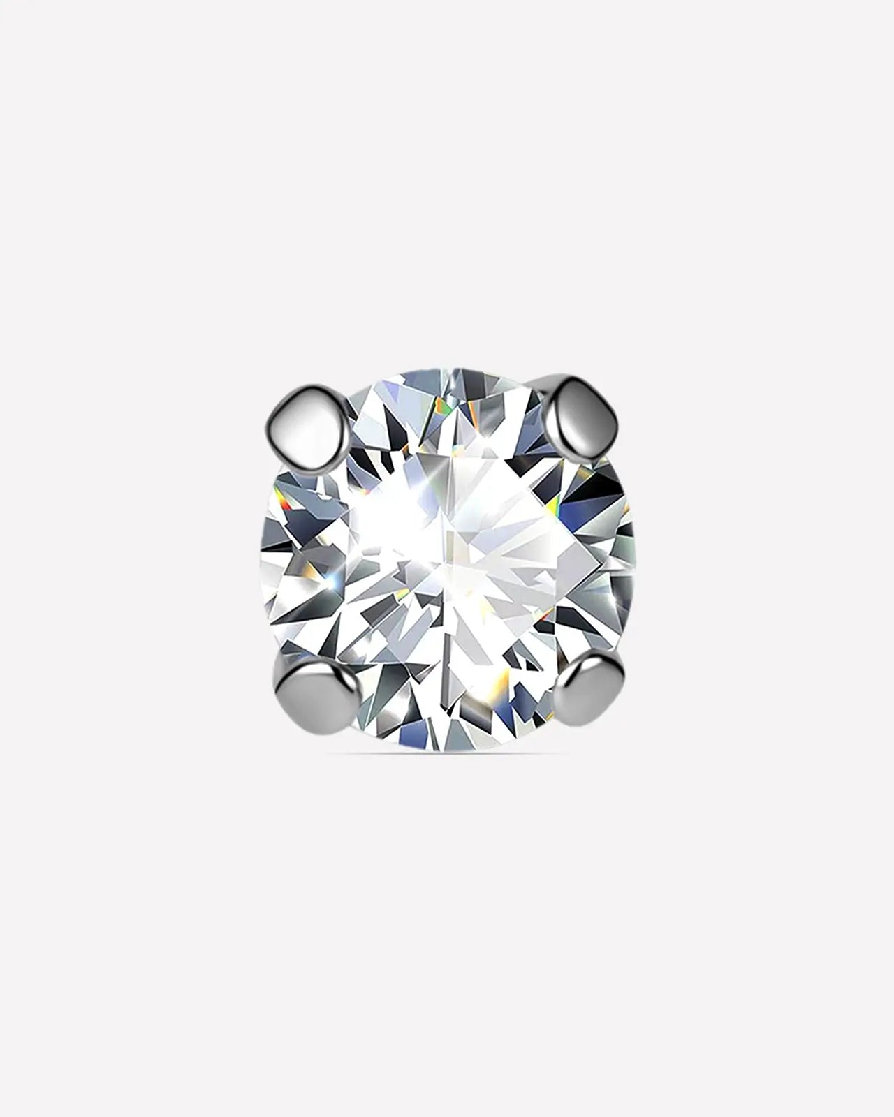 Brilliant Moissanite Solitaire Flatback Stud
