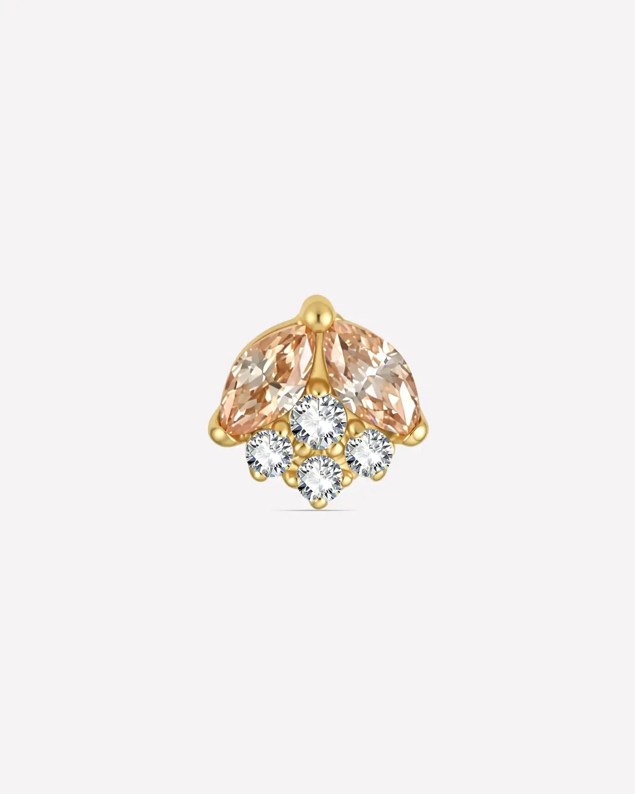 Marquise Petal Bloom Flatback Stud