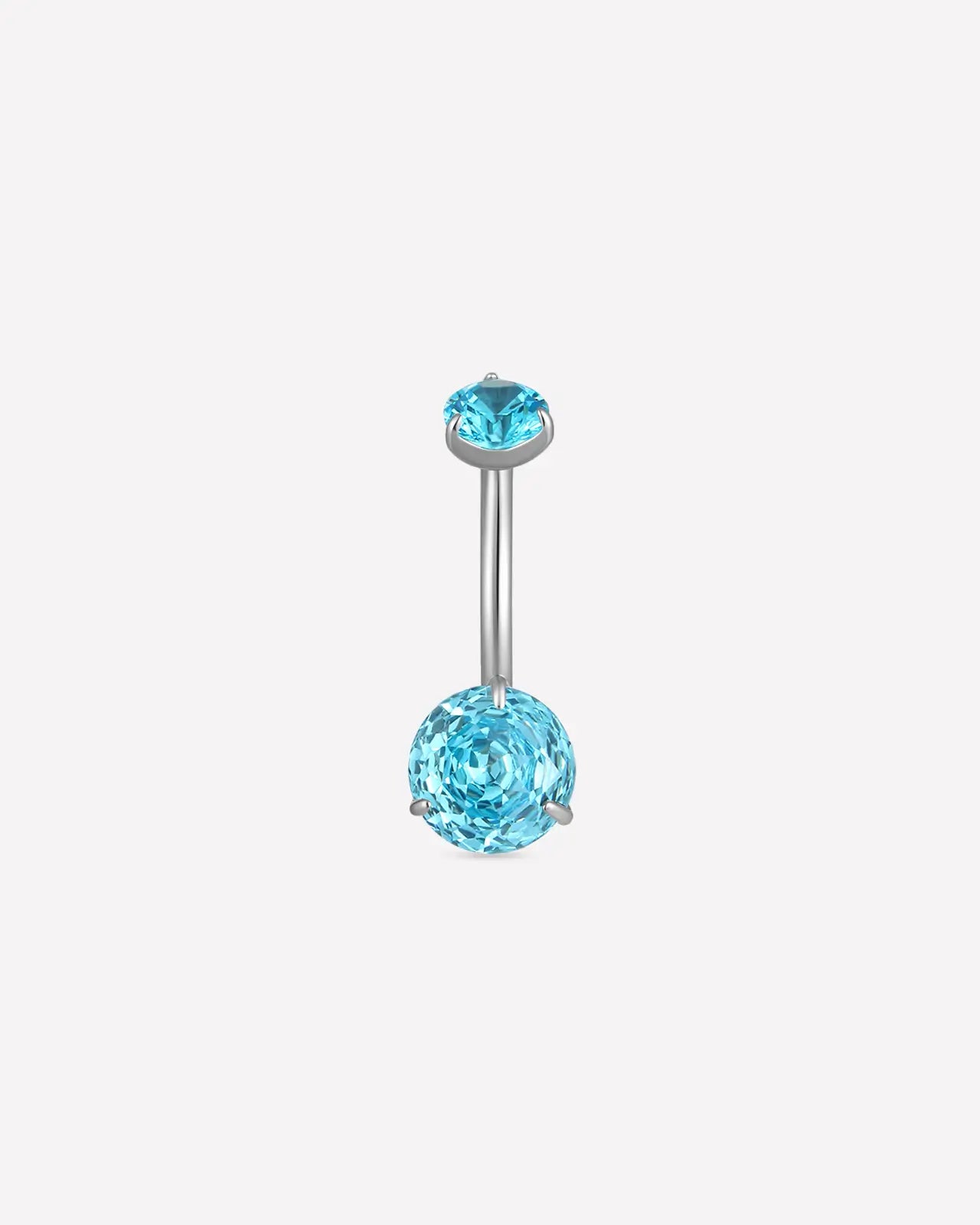 Rose-Cut Duo Zirconia Belly Button Ring