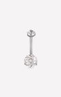 Rose-Cut Duo Zirconia Belly Button Ring