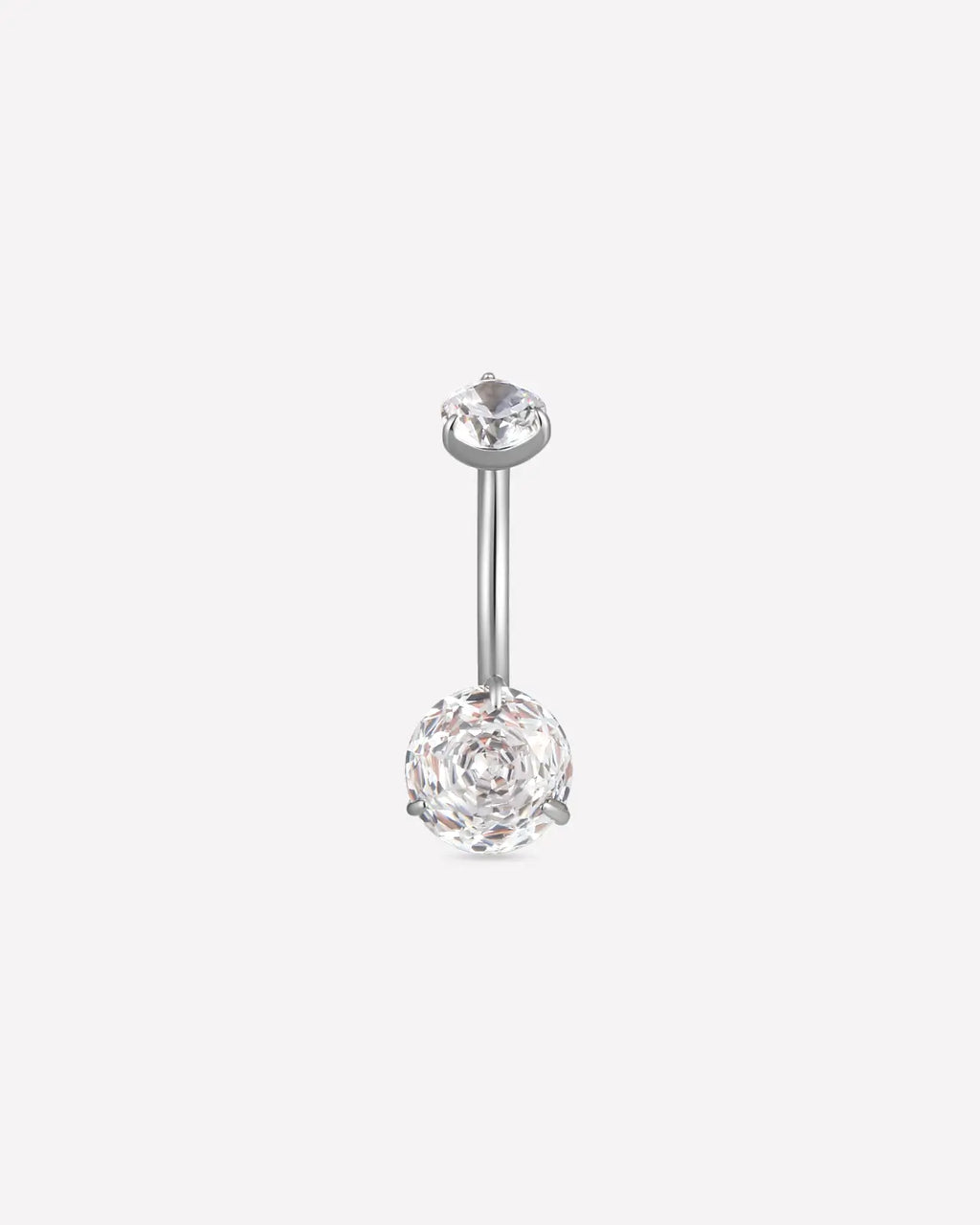Rose-Cut Duo Zirconia Belly Button Ring