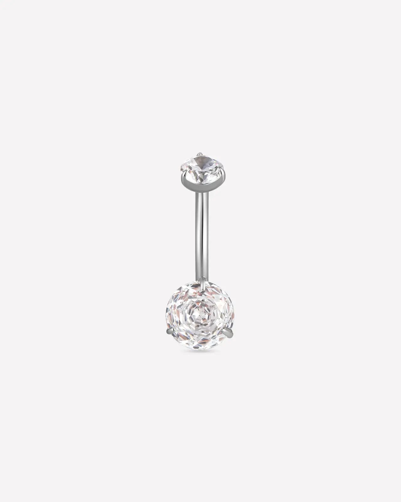 Rose-Cut Duo Zirconia Belly Button Ring