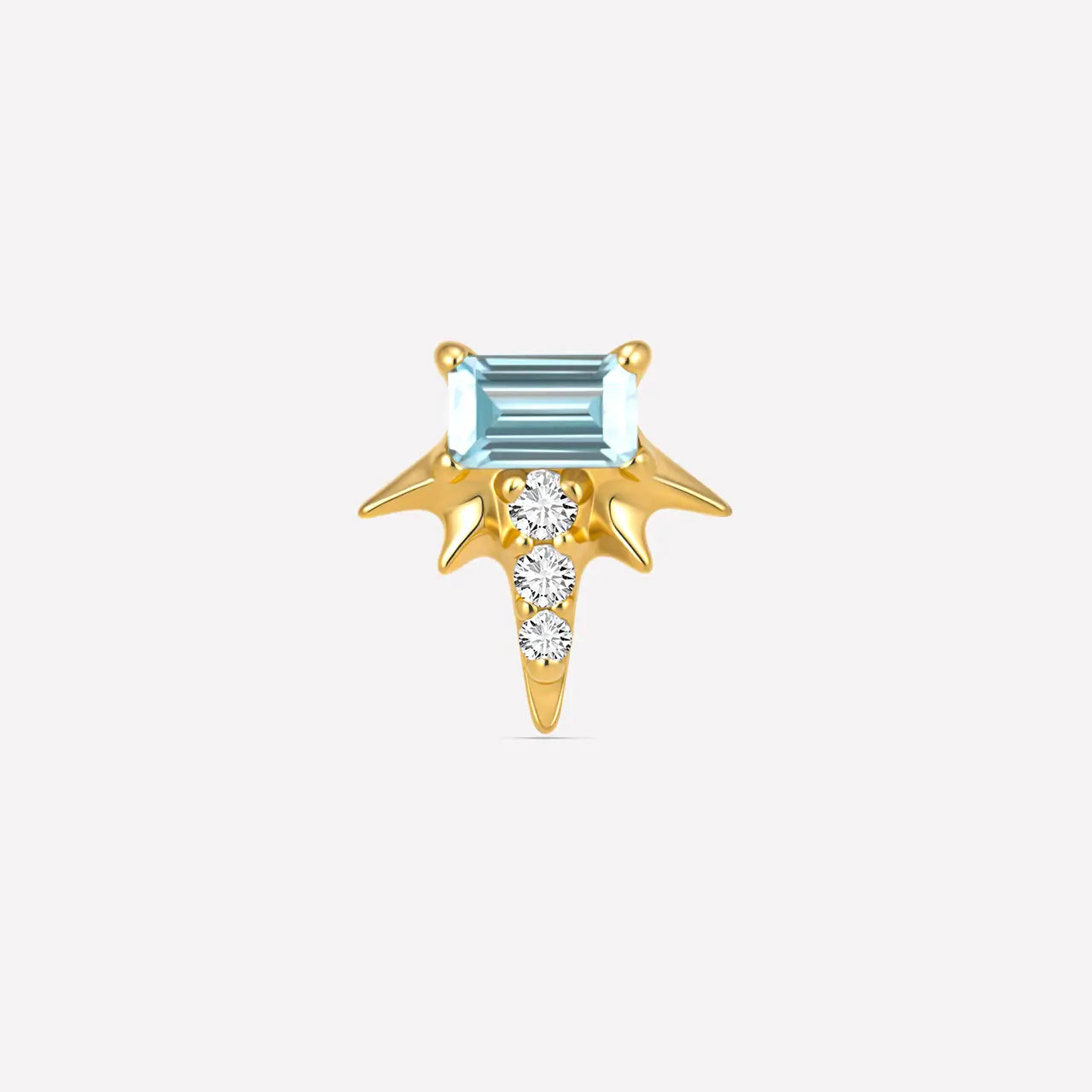 Baguette Rayburst Flatback Stud