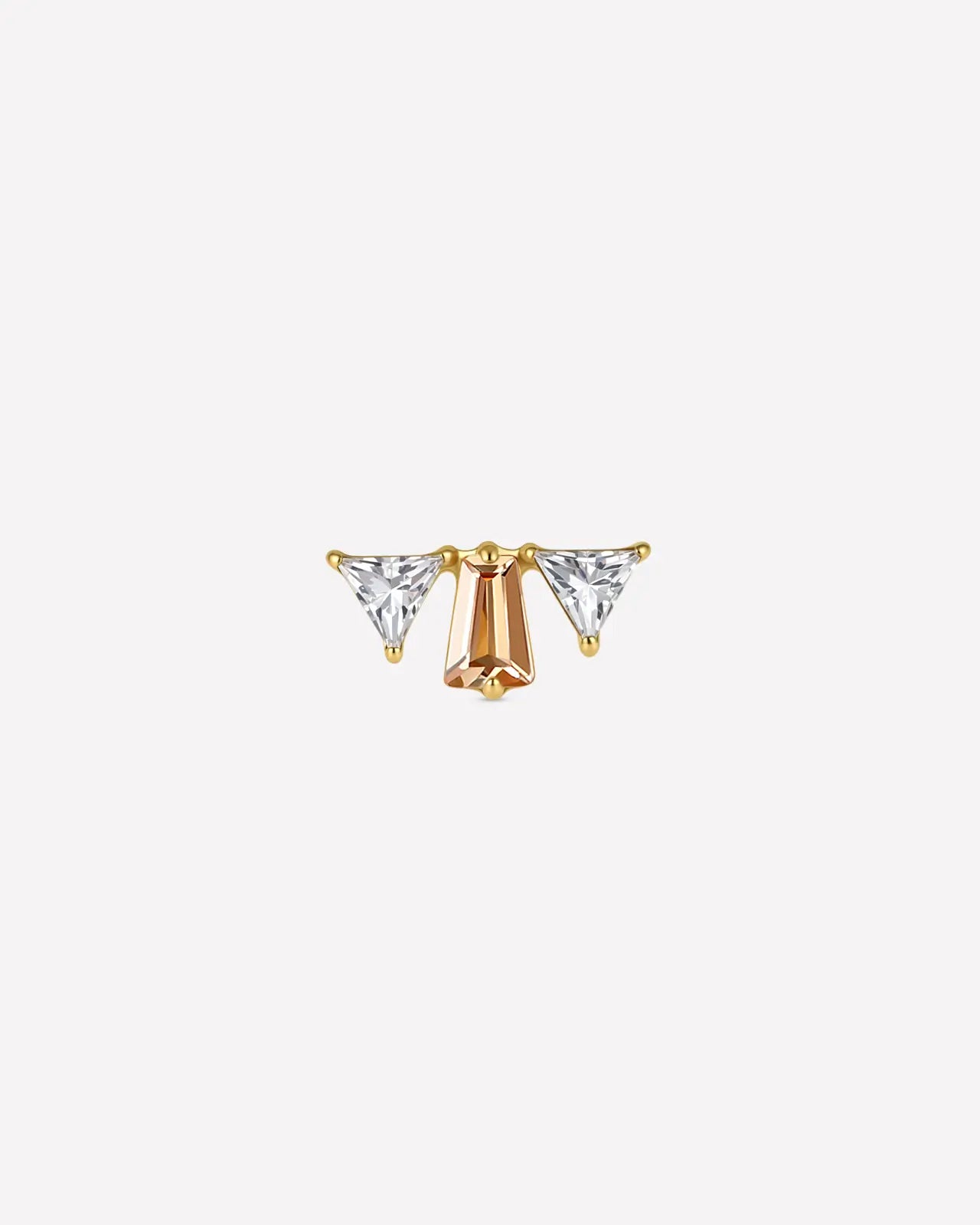 Winged Trio Baguette Flatback Stud