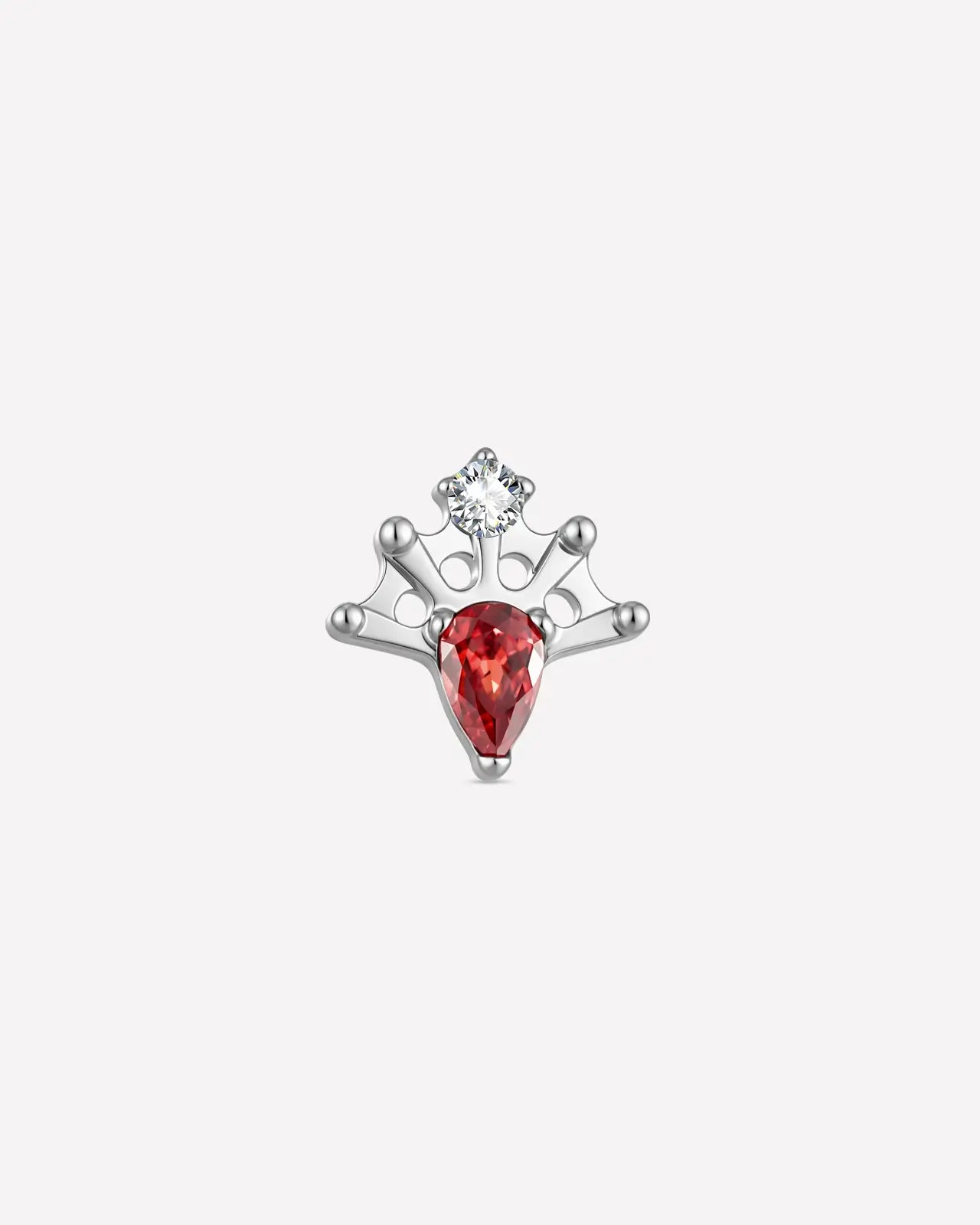 Regal Pear Crown Flatback Stud