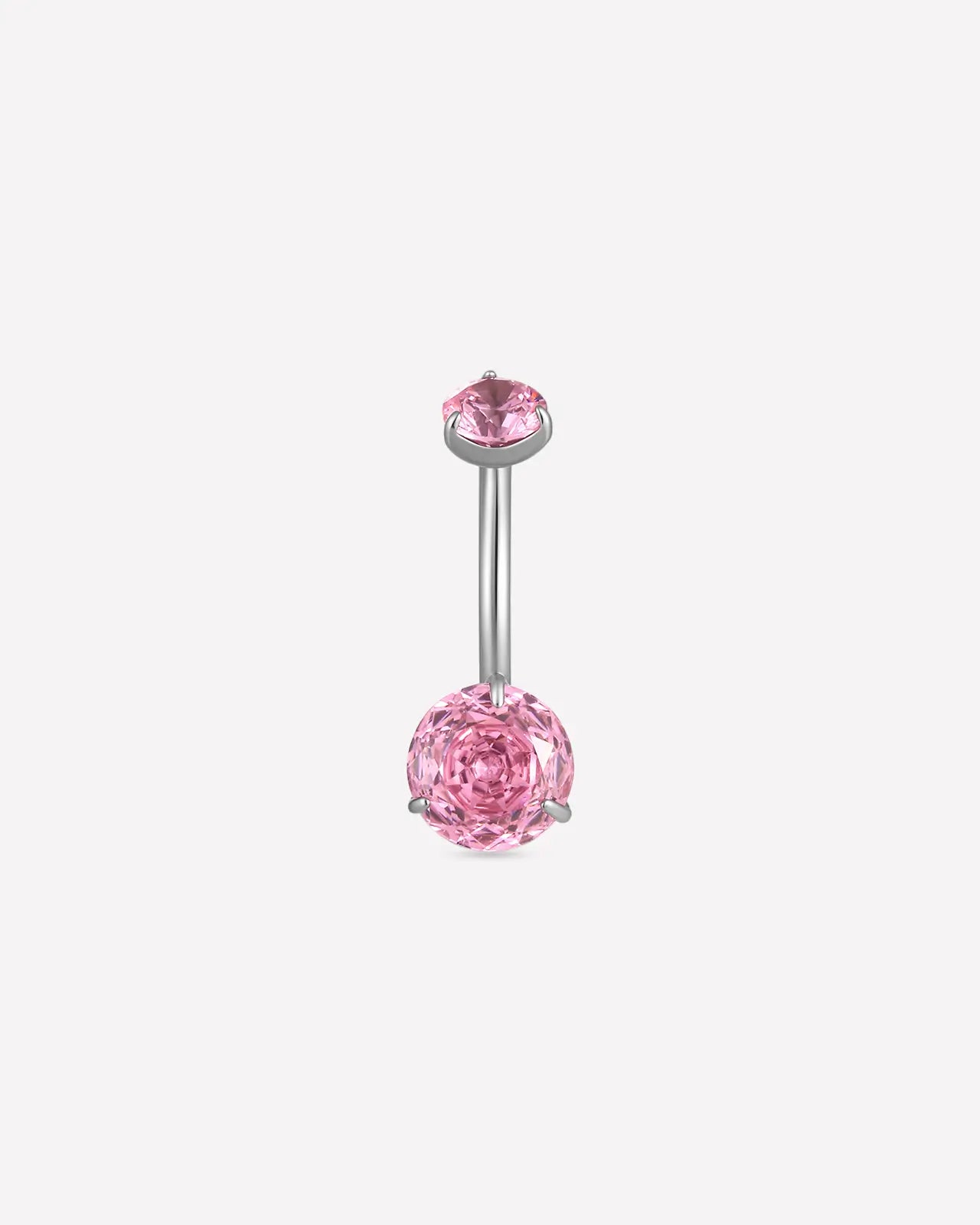 Rose-Cut Duo Zirconia Belly Button Ring