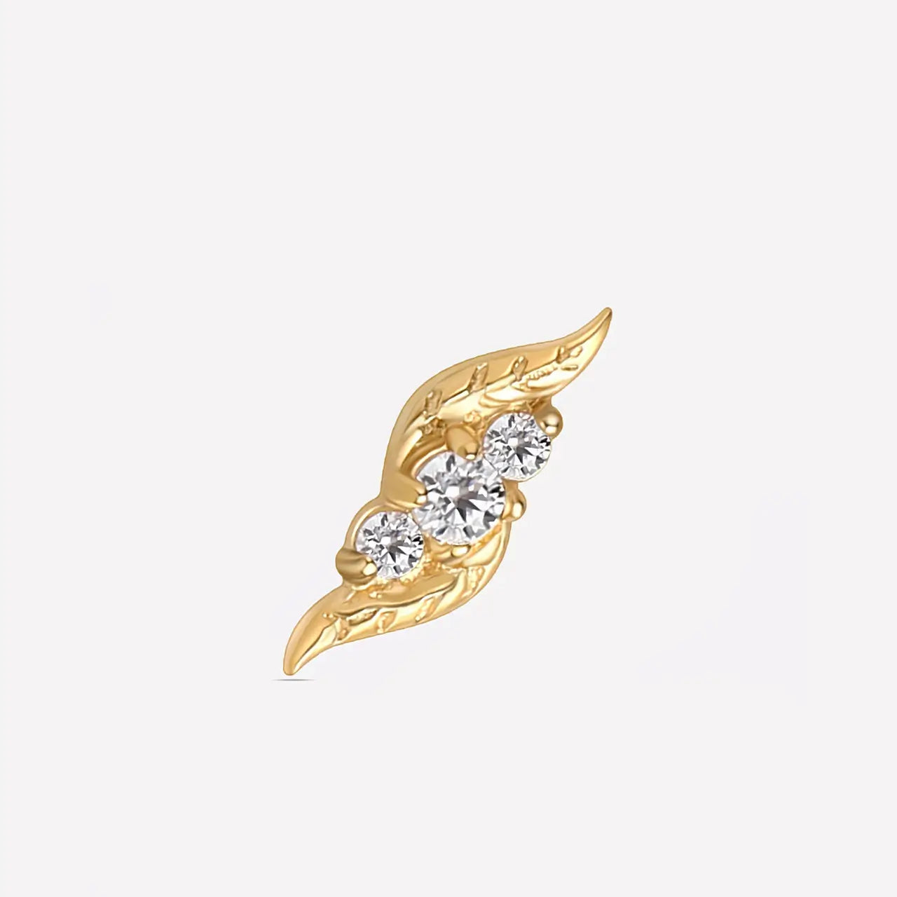 Flowing Flame Leaf Flatback Stud