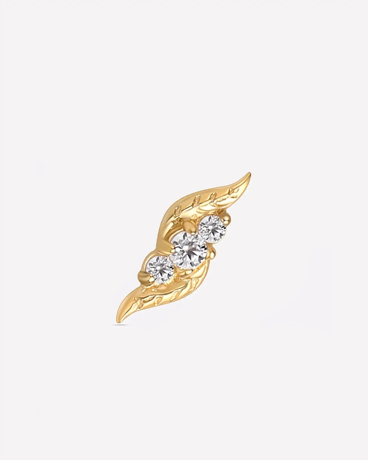 Flowing Flame Leaf Flatback Stud