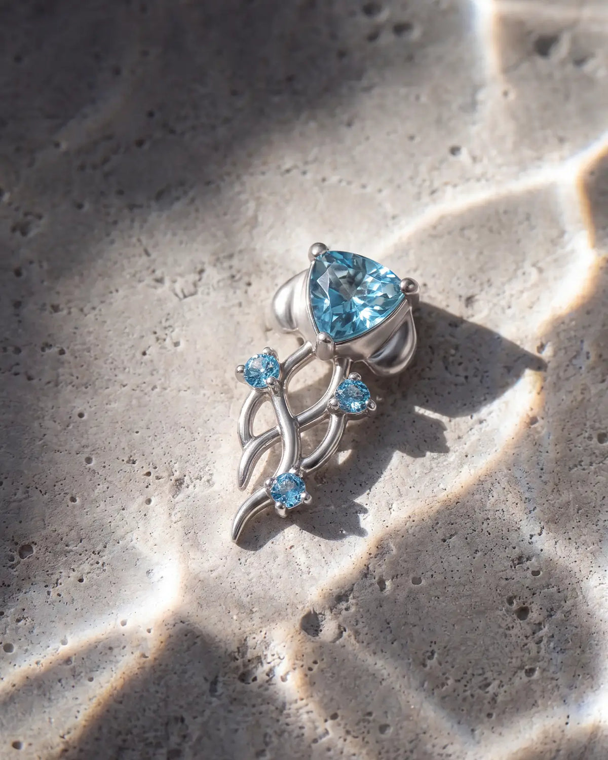 Moonlit Jellyfish Flatback Stud