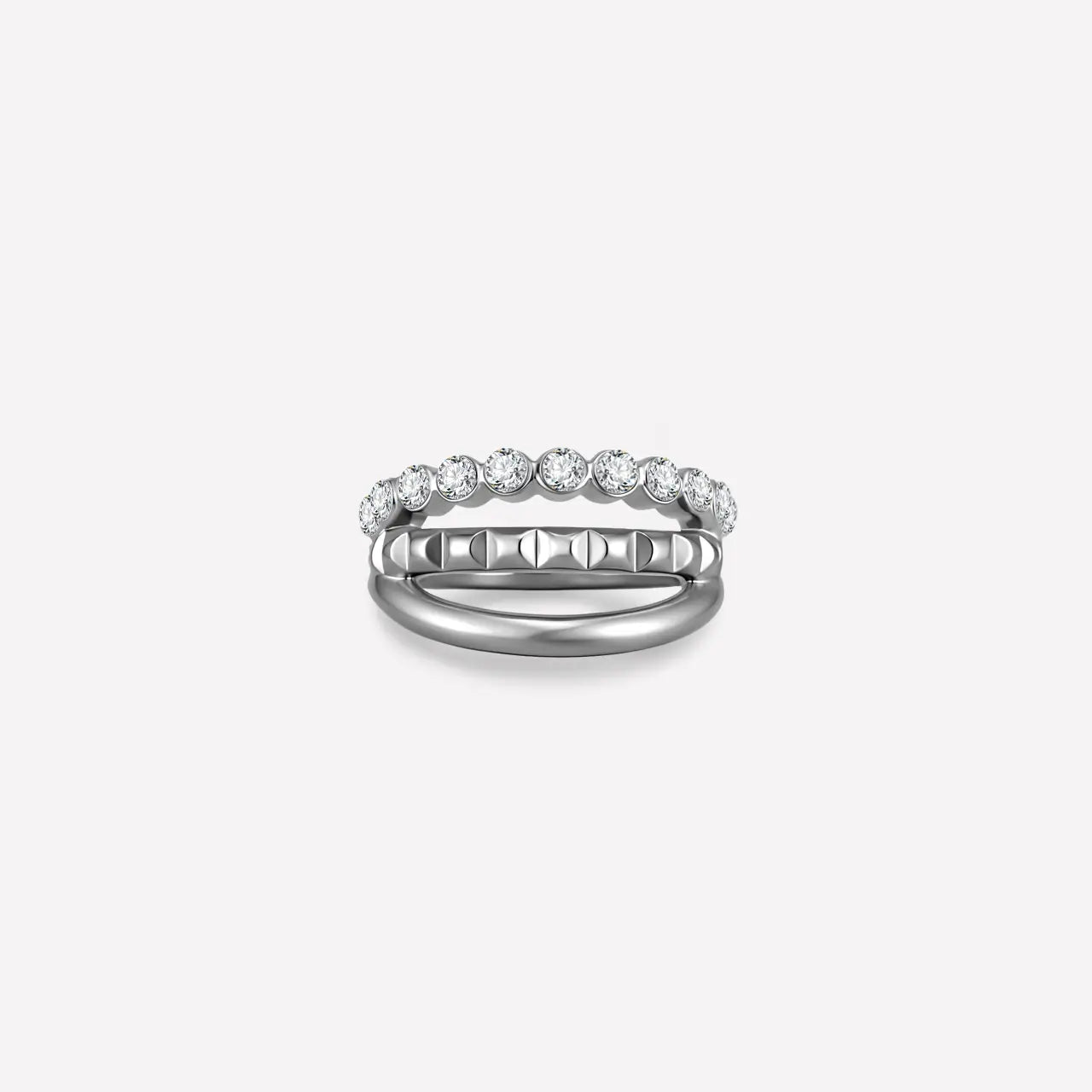 Trivelle Pave Triple Band Clicker Ring