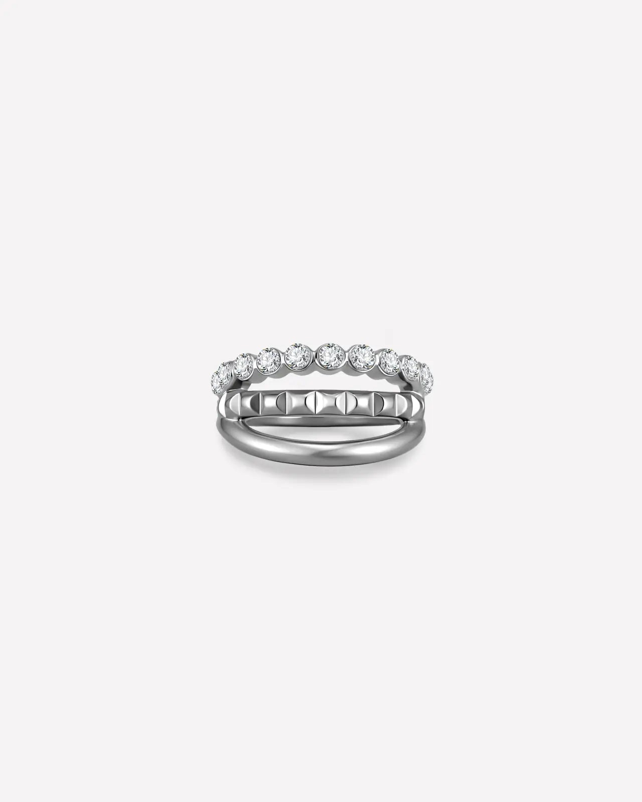 Pavé Double Band Huggie Clicker