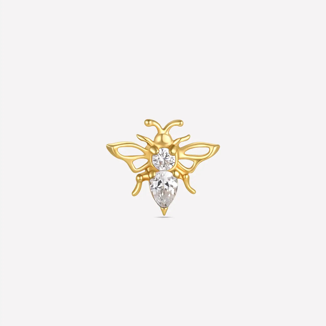 Jeweled Filigree Bee Flatback Stud