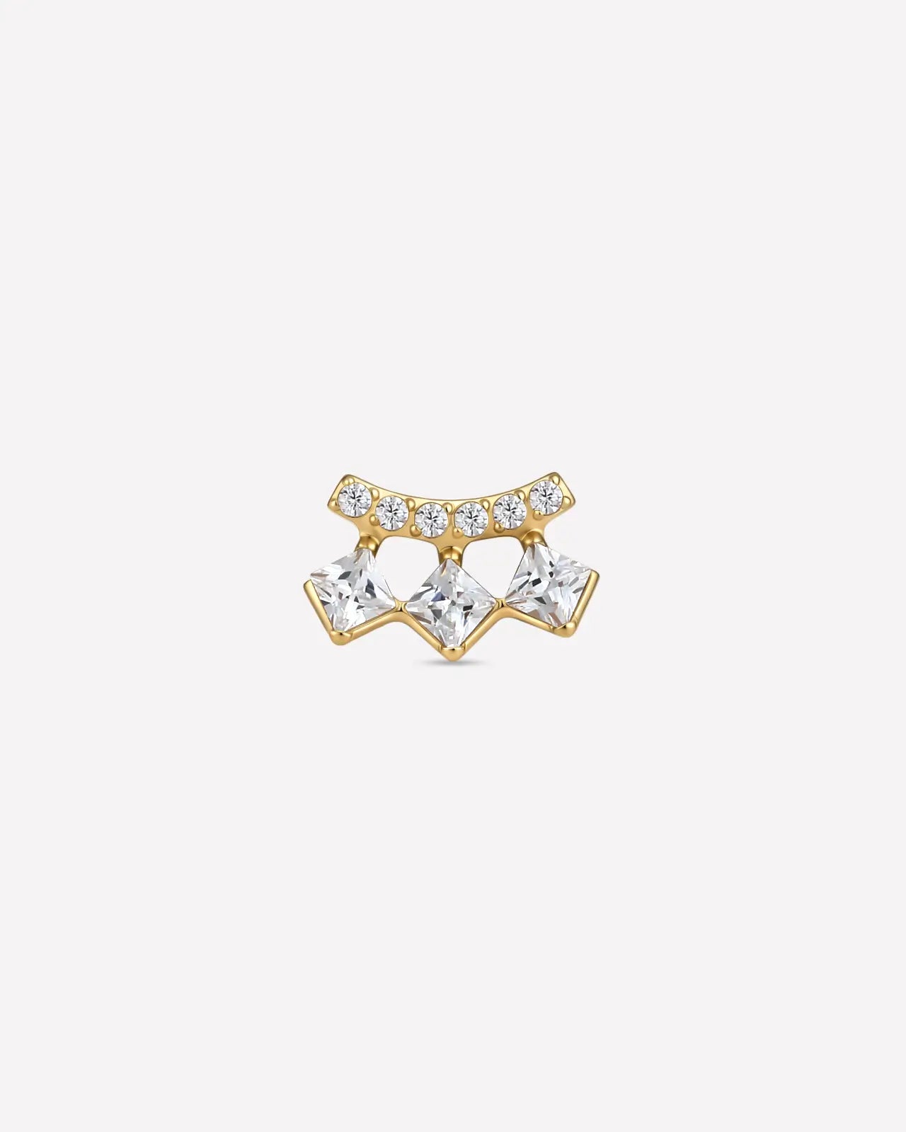Trio Trapezoid Arc Flatback Stud