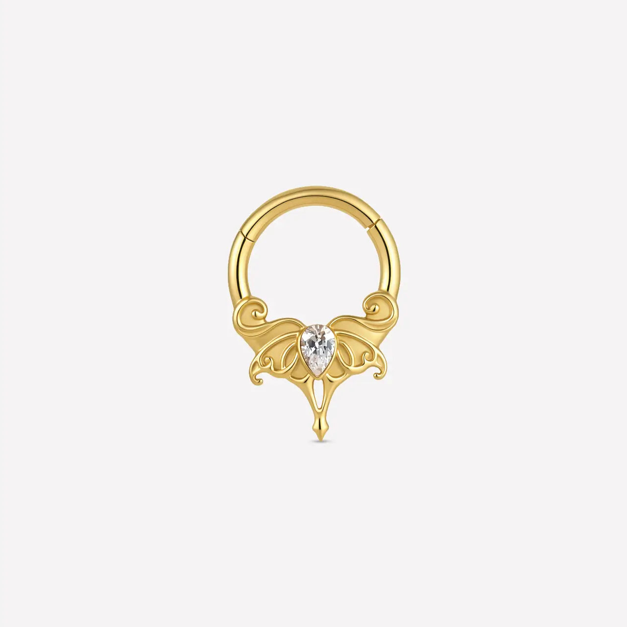 Lunessa Mothwing Teardrop Clicker Ring