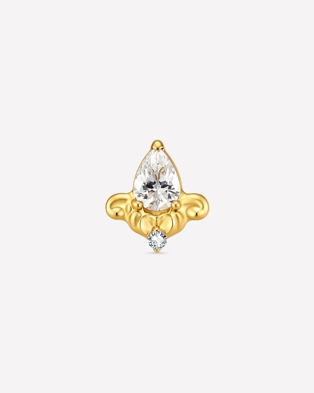 Fleur-De-Lis Teardrop Flatback Stud