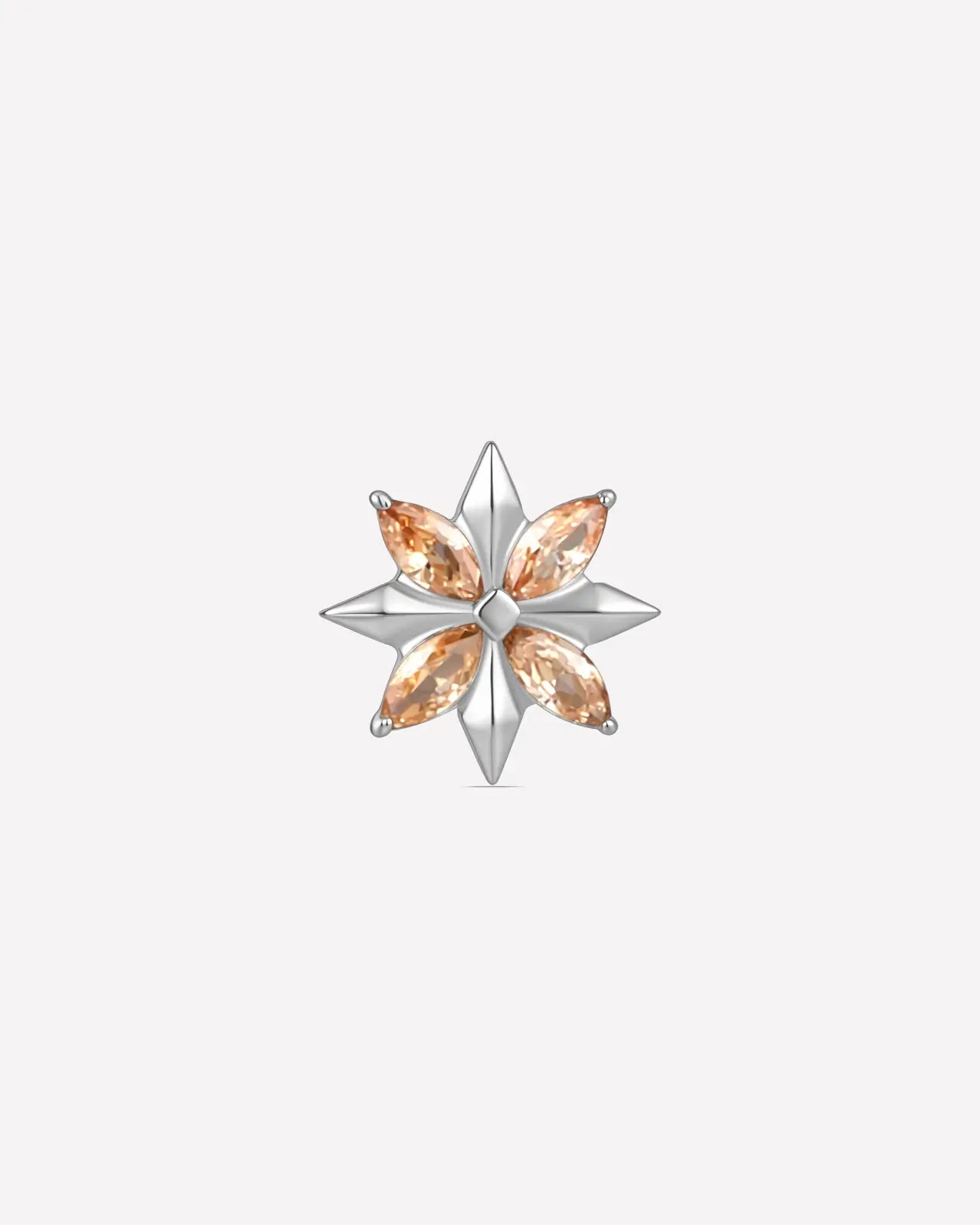 Pendiente plano con forma de estrella marquesa con púas