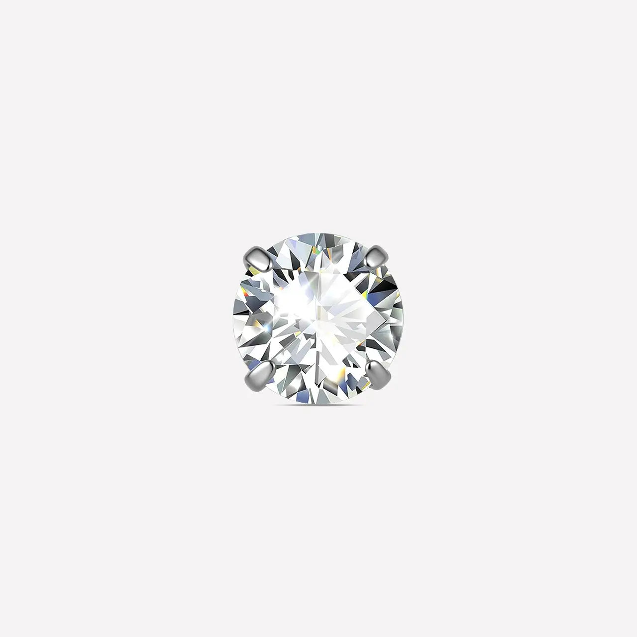 Brilliant Moissanite Solitaire Flatback Stud