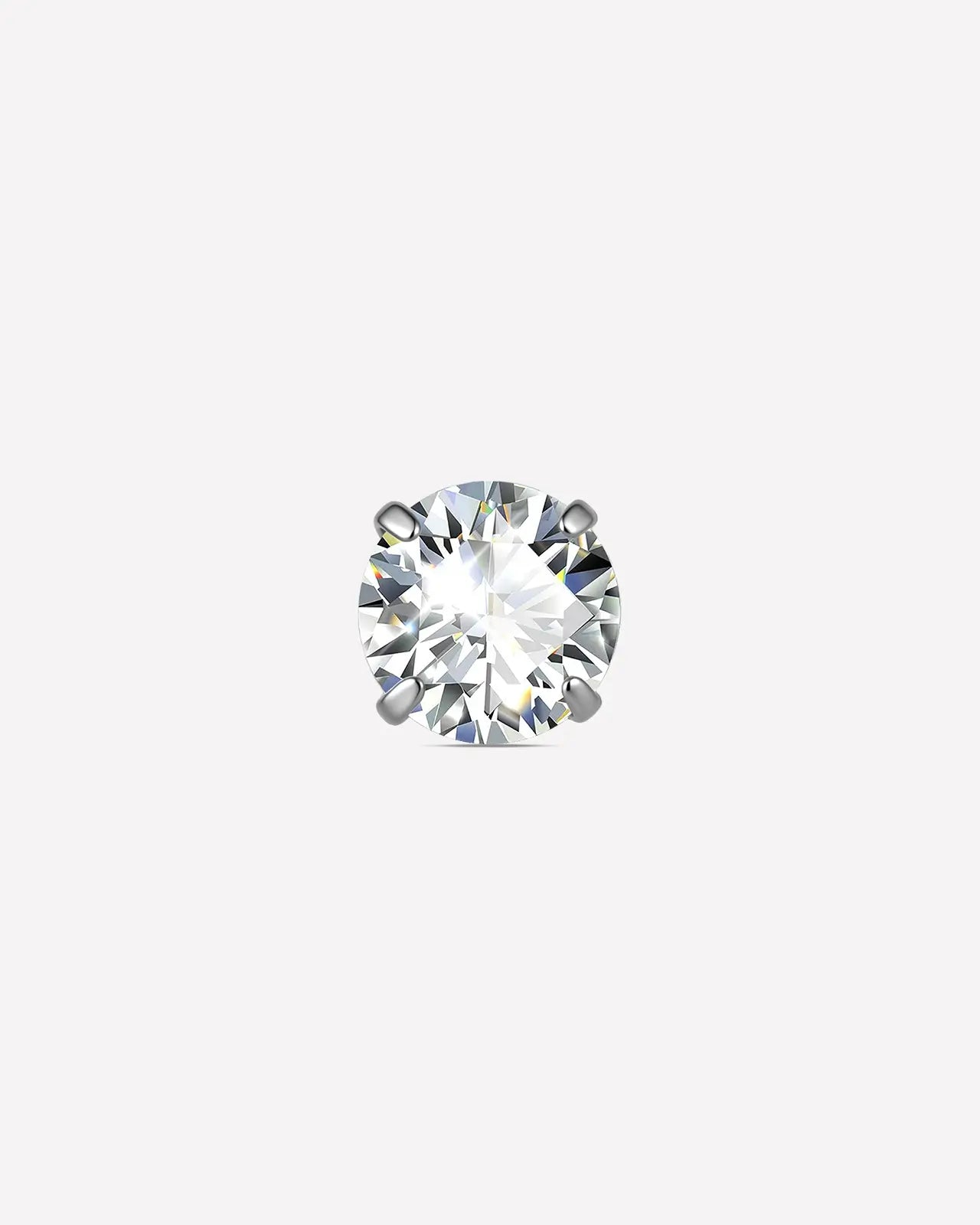 Brilliant Moissanite Solitaire Flatback Stud