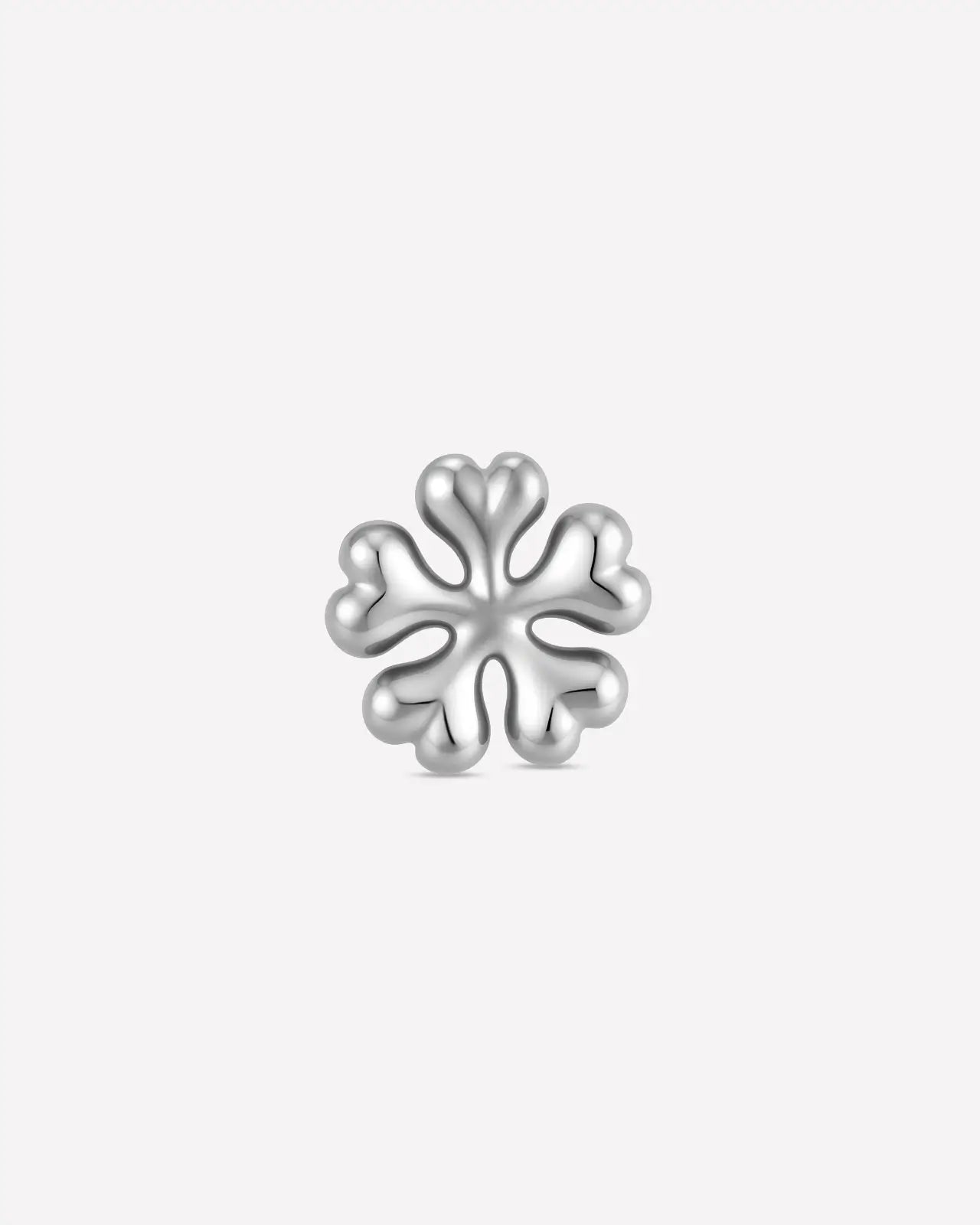Polished Snowflake Flatback Stud