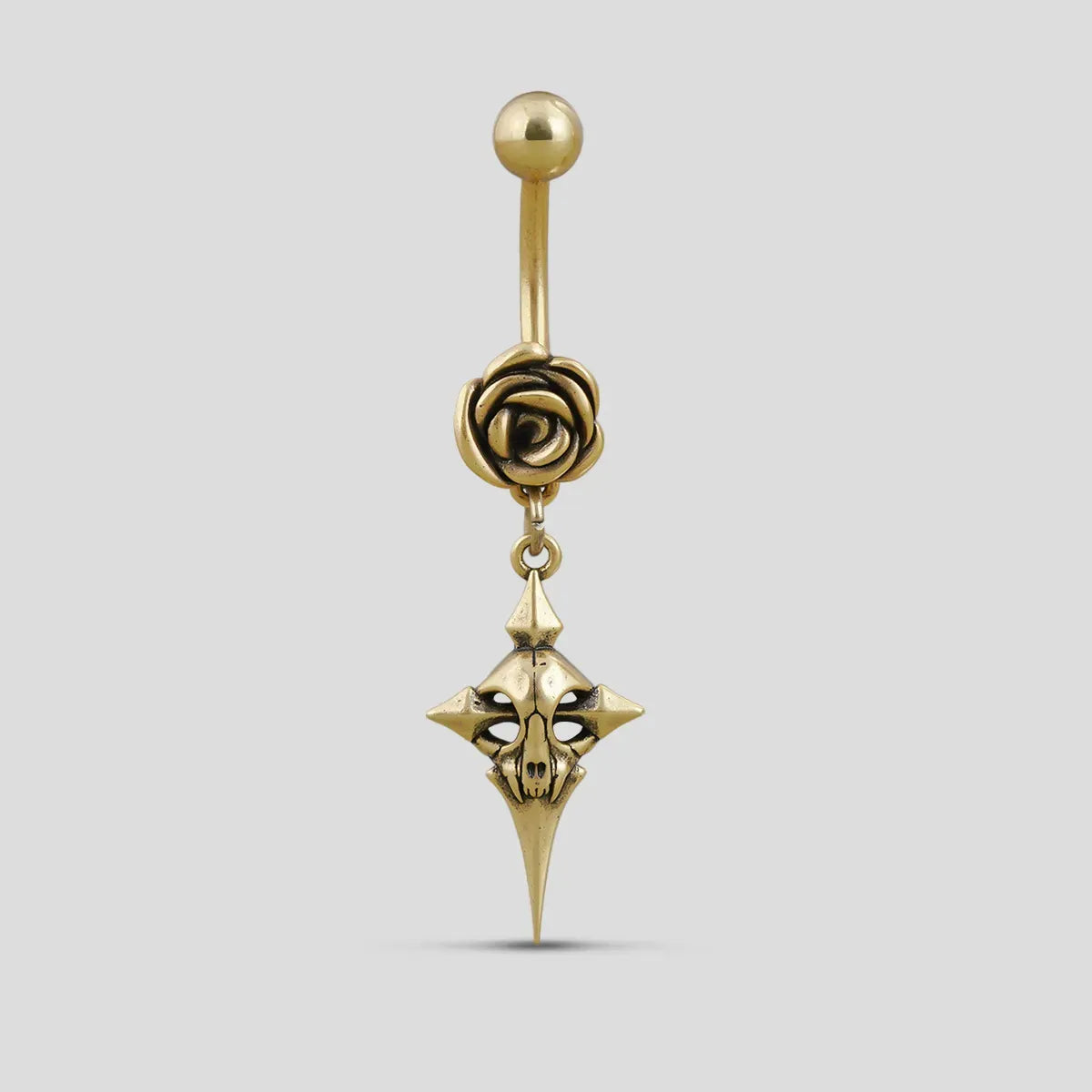 ROSE CROSS BELLY BUTTON RING