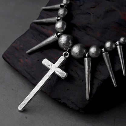 REBEL SPIKED CROSS NECKLACES